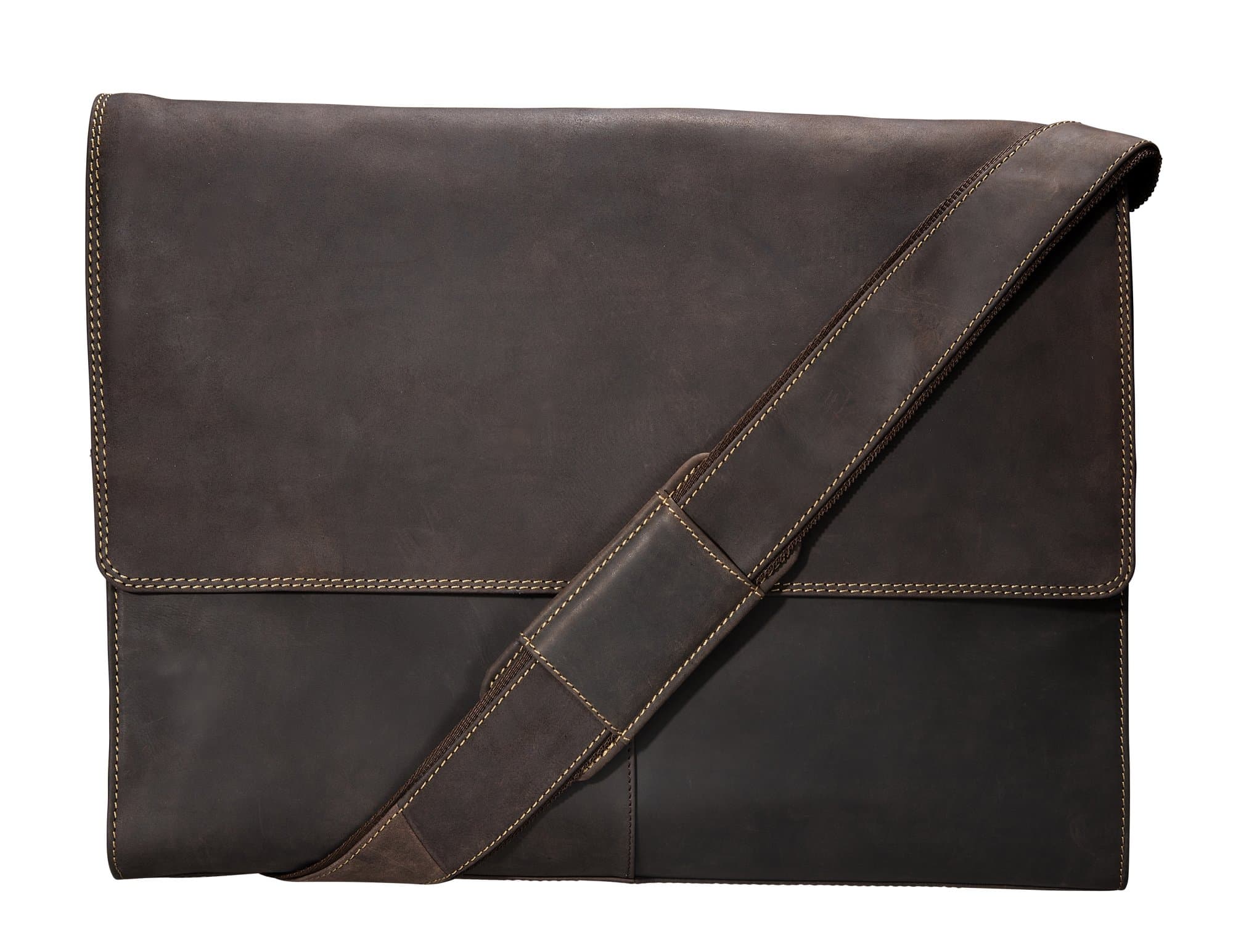 Half Flap Extra Large Hunter Messenger Bag in Oiled leather