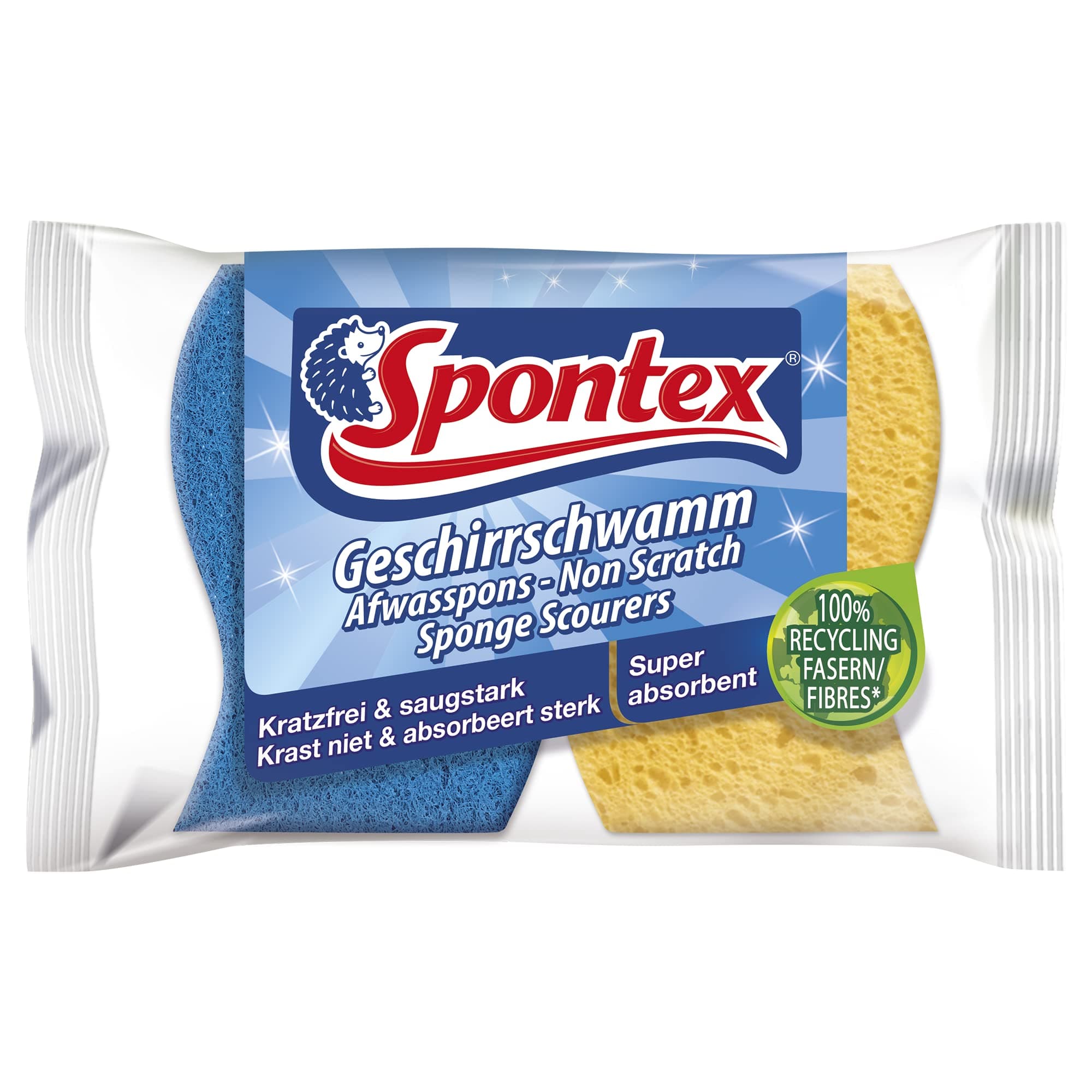 2 Spongy Non-Scratch Sponge Scourers| | Super Absorbent & Supple, 1er