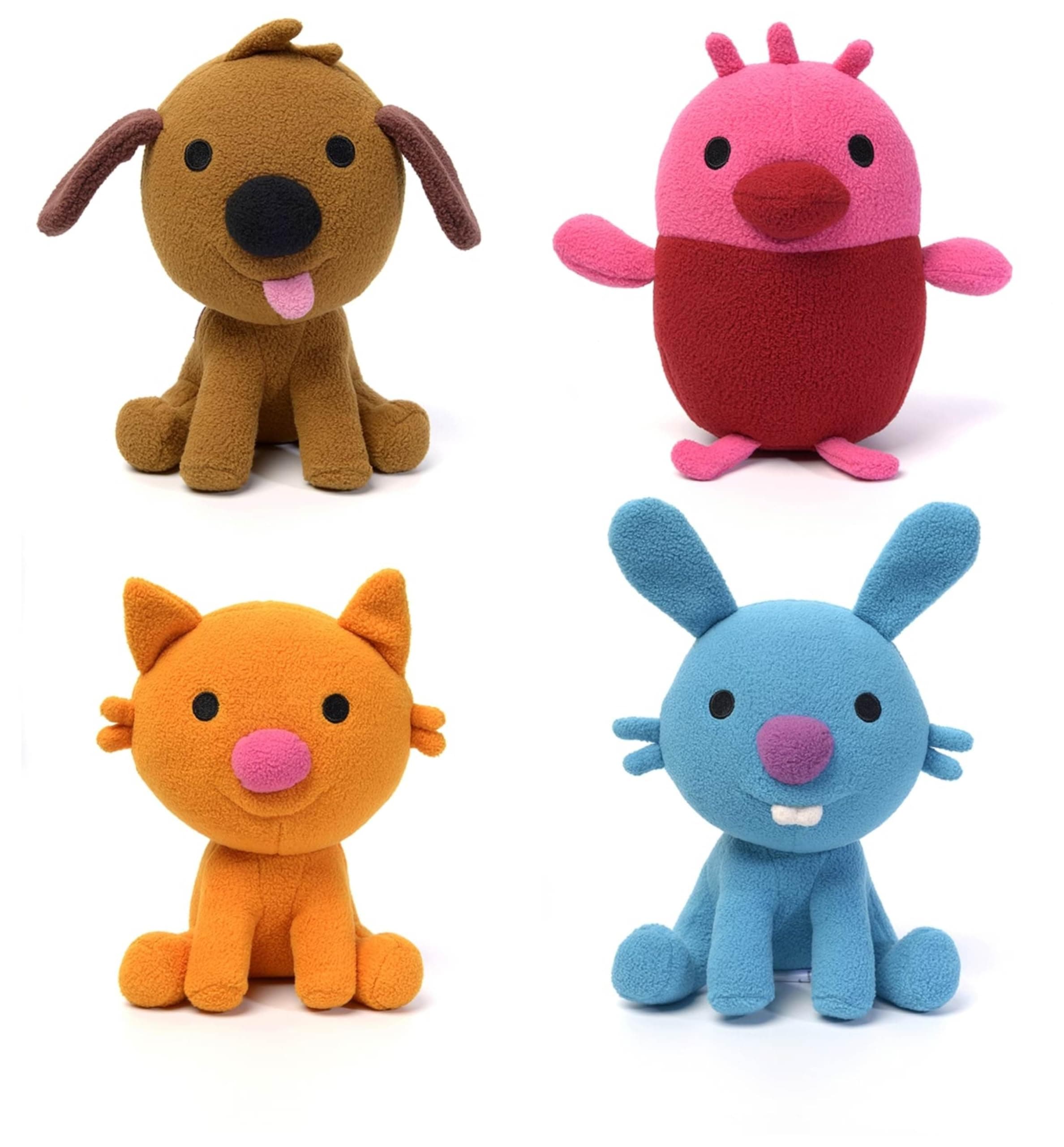 Sago Mini Plush Gift Pack, 4 Stuffed Animals with Transforming Cardboard Playhouse, Pretend Play Kids Toys for Boys & Girls Ages 3 and up