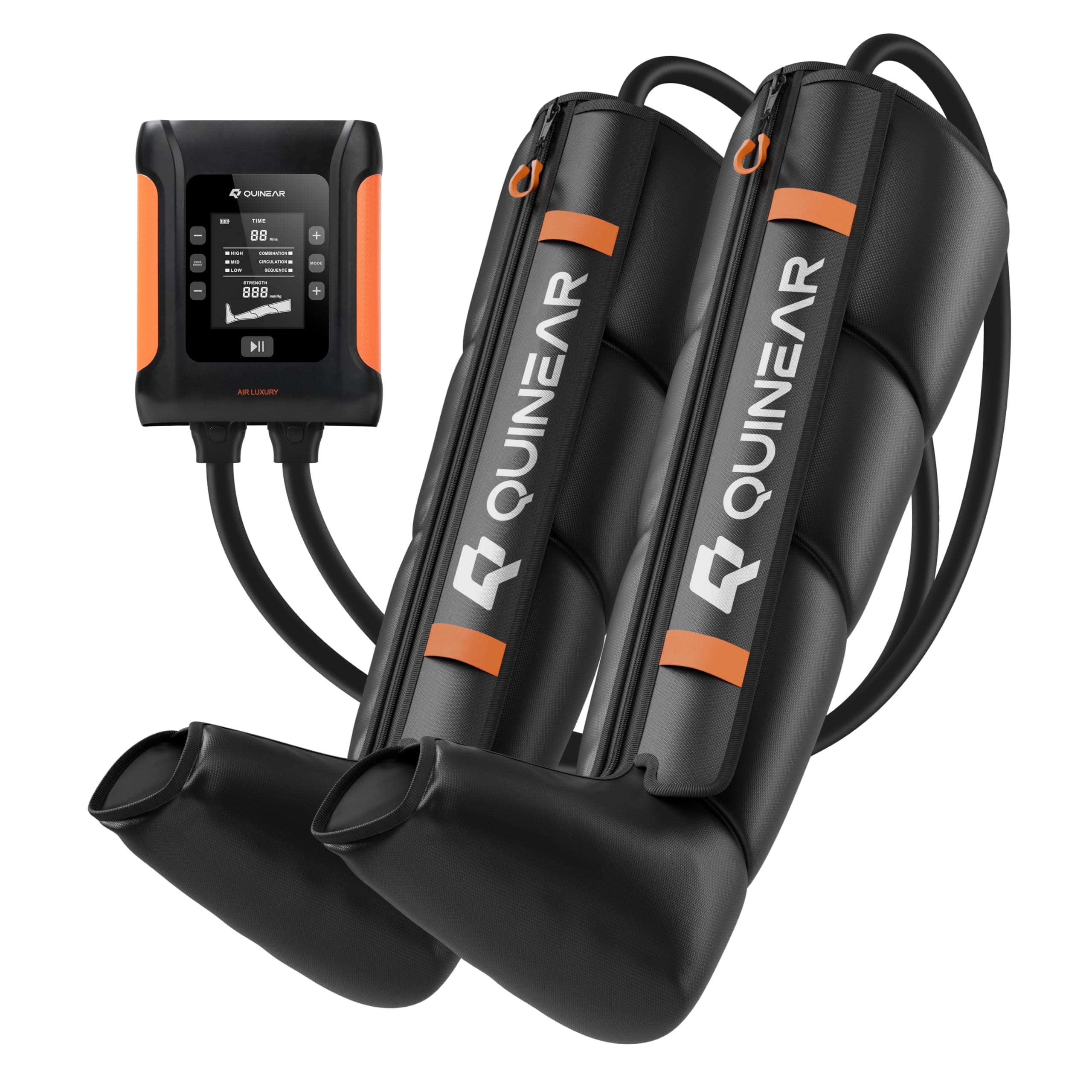 QUINEAR Professional Leg Recovery System, Cordless Air Compression Boots with Sequential Compression, Leg and Foot Massager, Fast Recovery Therapy for Athletes, FSA-HSA Eligible (Medium)