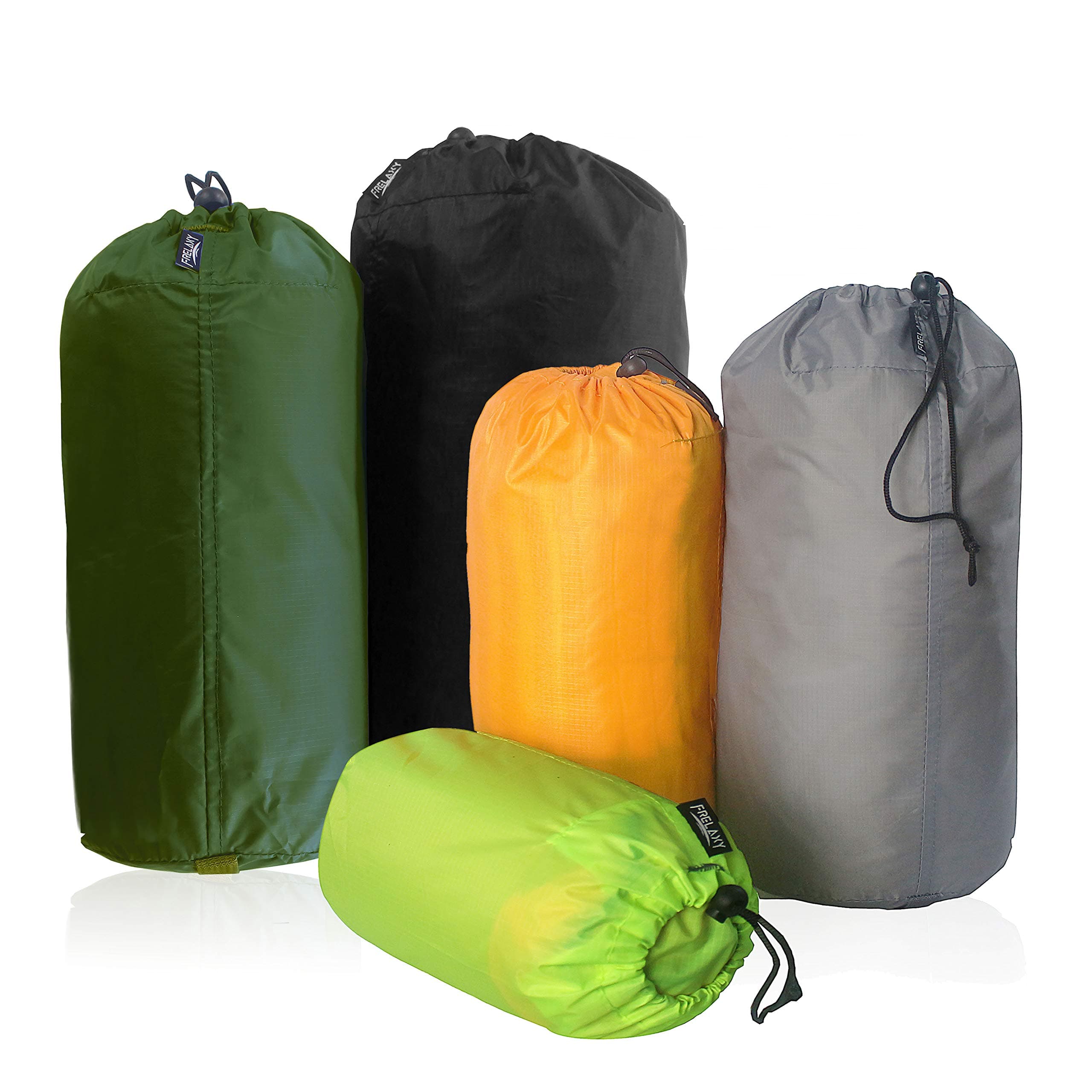 Stuff Sack Set 5-Pack (3L&5L&9L&15L&20L), Ultralight Ditty Bags with Dust Flap for Traveling Hiking Backpacking