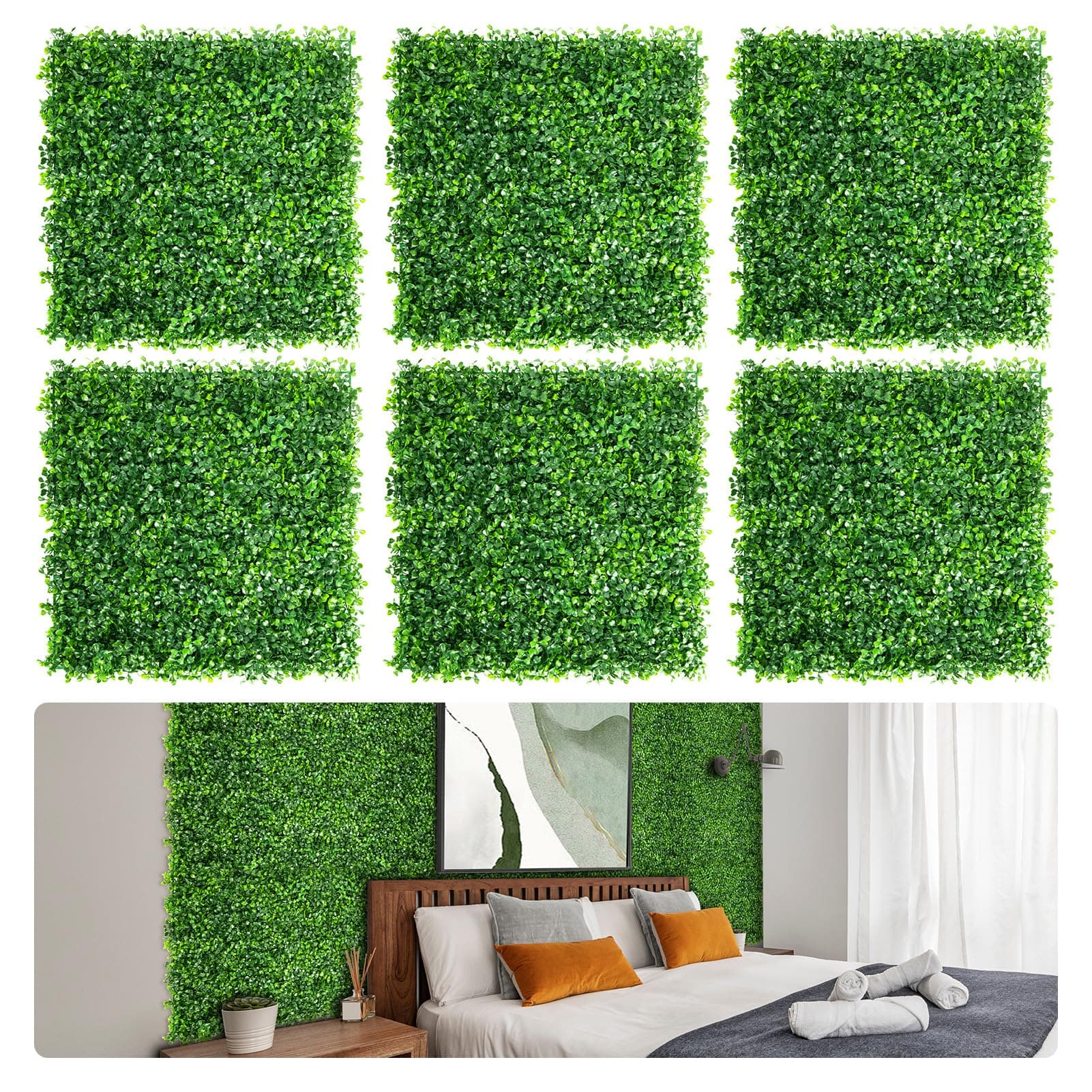 Aboofx Artificial Grass Wall Panels (16 Pack 10 x 10 inch)
