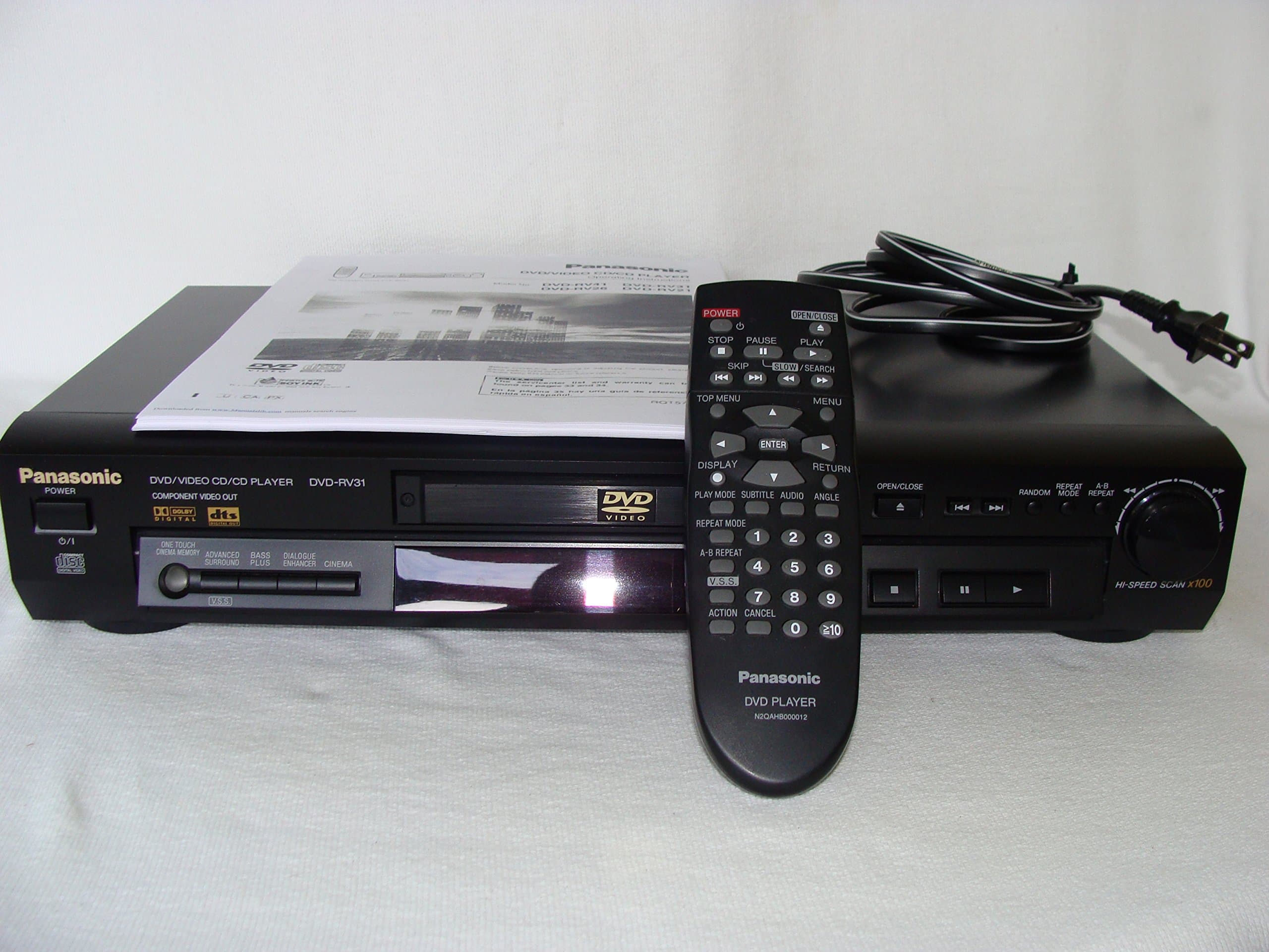 Panasonic DVD-RV31K DVD Player, Black