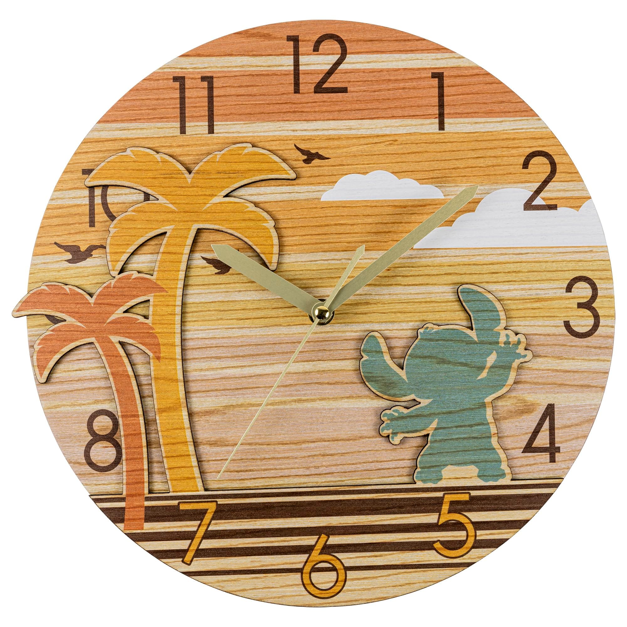 Disney Palm Tree Wall Clock LAS3025, Gold