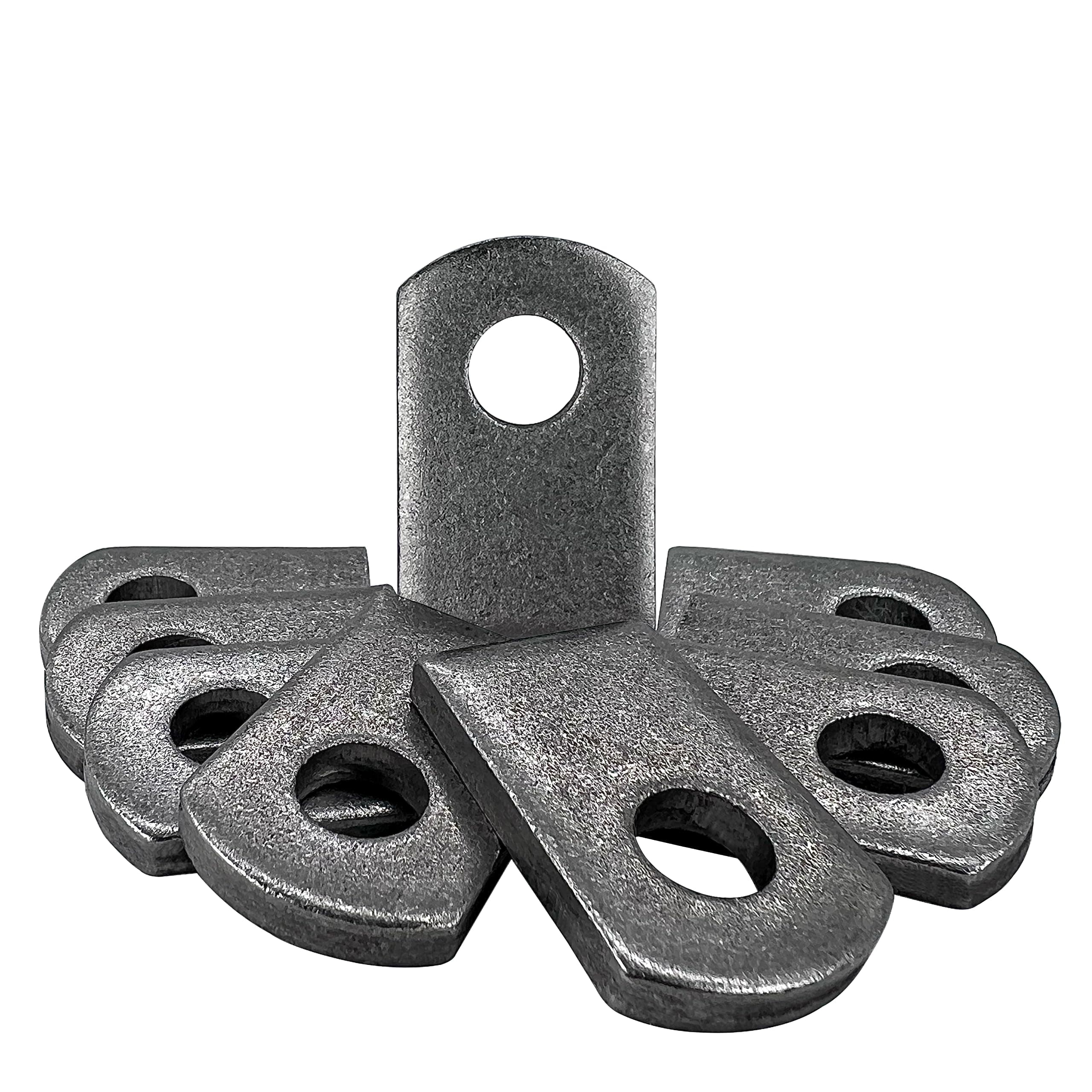Welding Tabs - Extra Thick - 1” W, 1 .5” H , 3/8” Hole, 5mm 3/16” Thick - 50 Pieces - Weld Tabs - Weld On Steel Tab - Flat Tab Brackets - Weld On Light Tabs - Steel Welding Tabs
