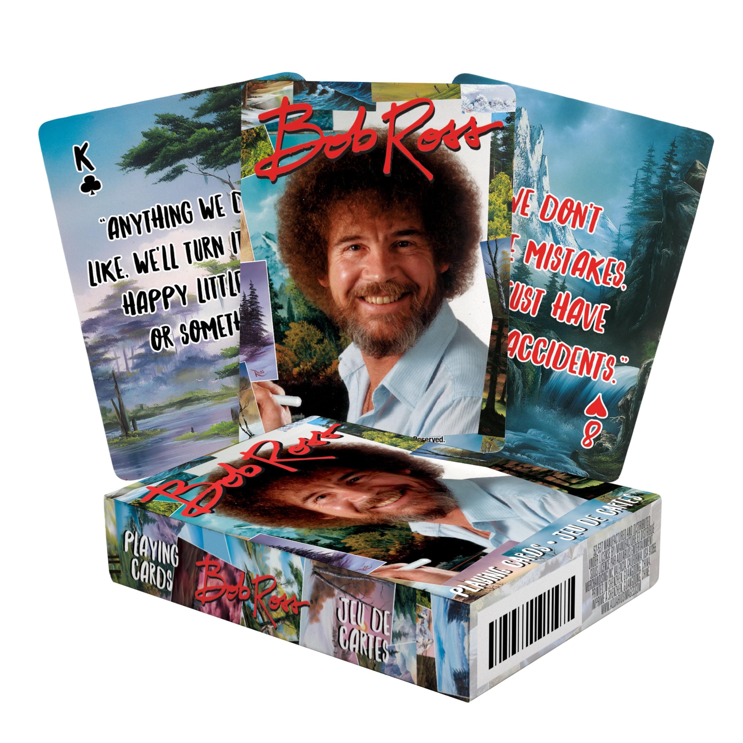 AQUARIUS Bob Ross Playing Cards - Bob Ross Quotes Deck of Cards for Your Favo...
