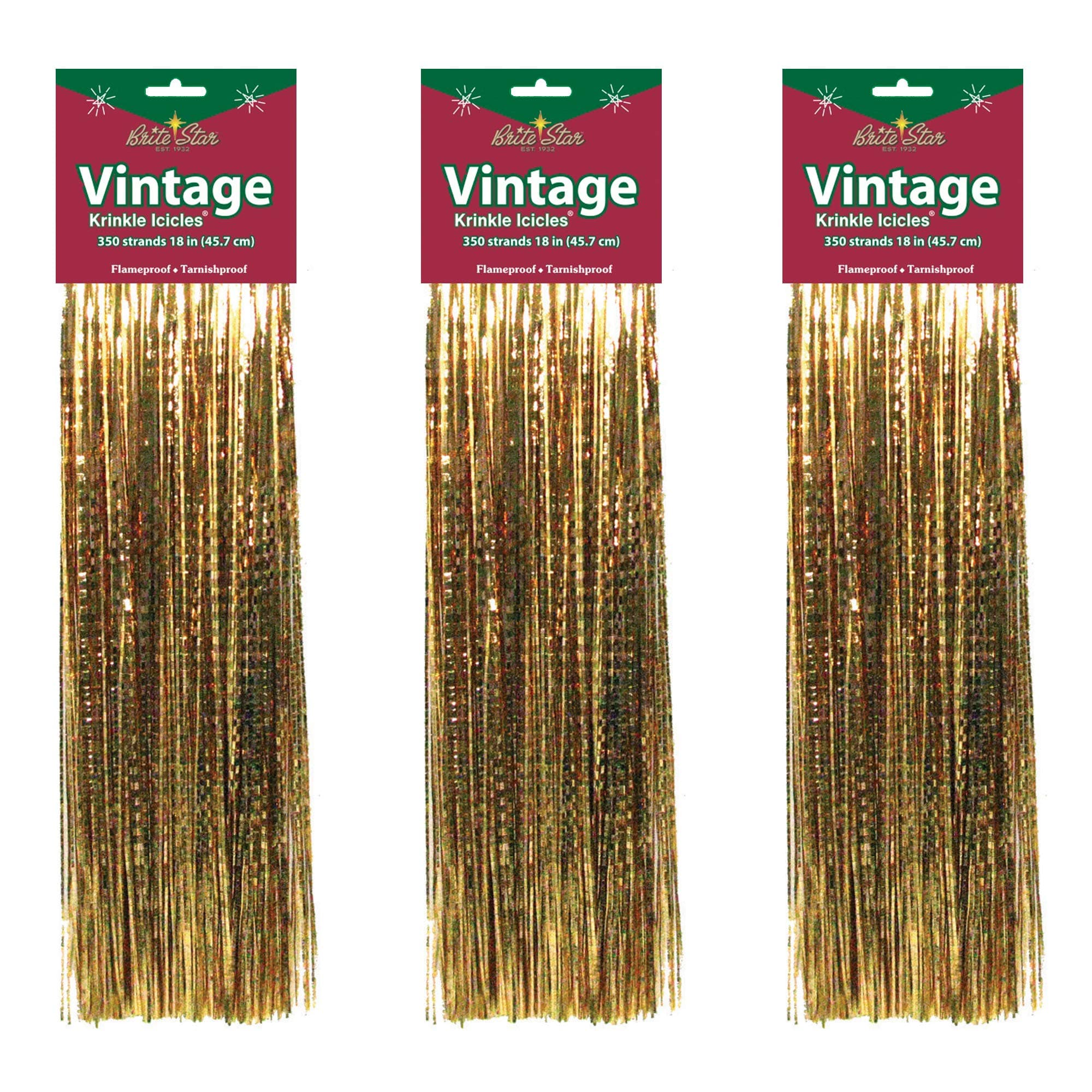 Brite Star Icicles Tinsel, Gold