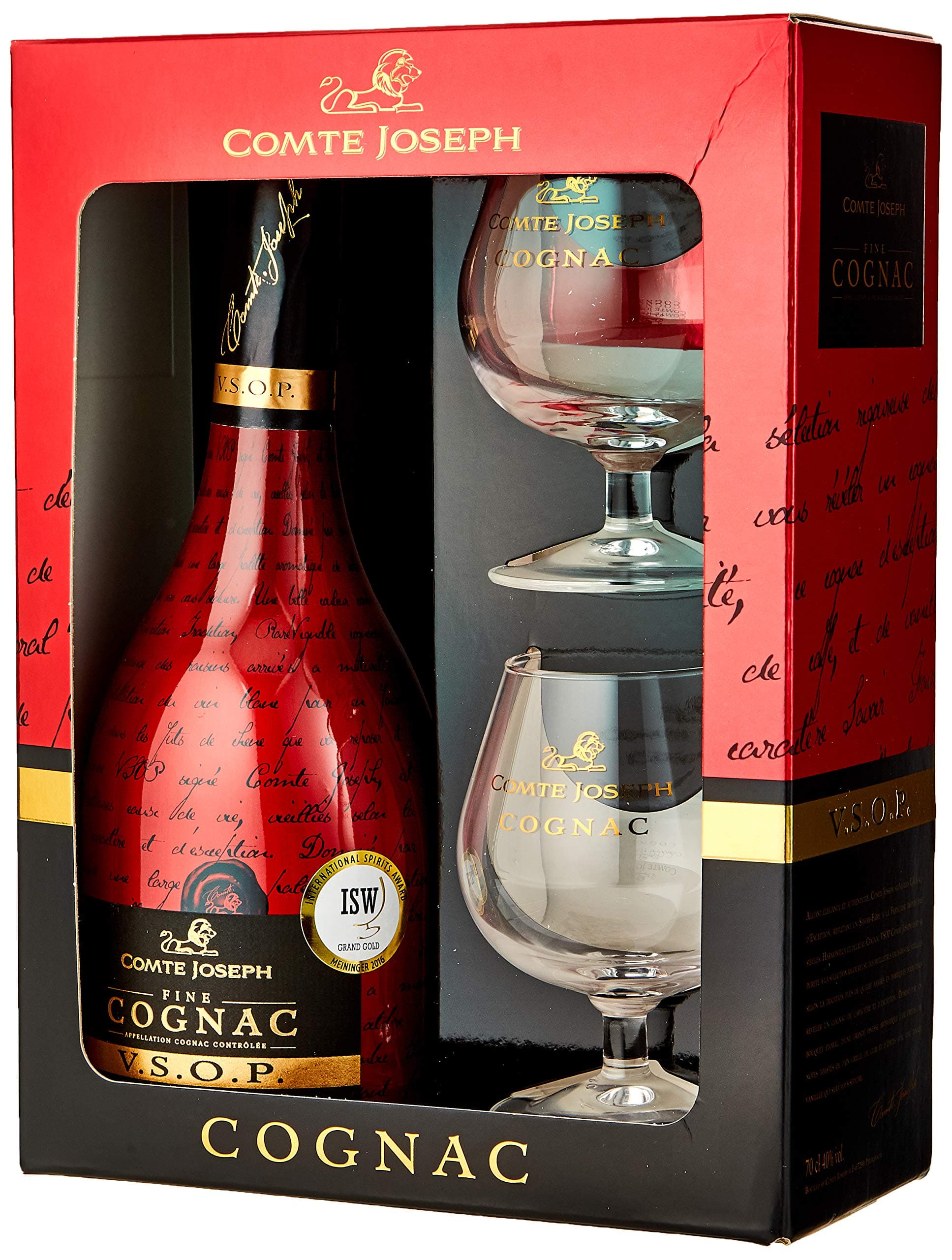 Comte Joseph - VSOP - Gift Pack with 2 Glasses - Cognac - 70 cl