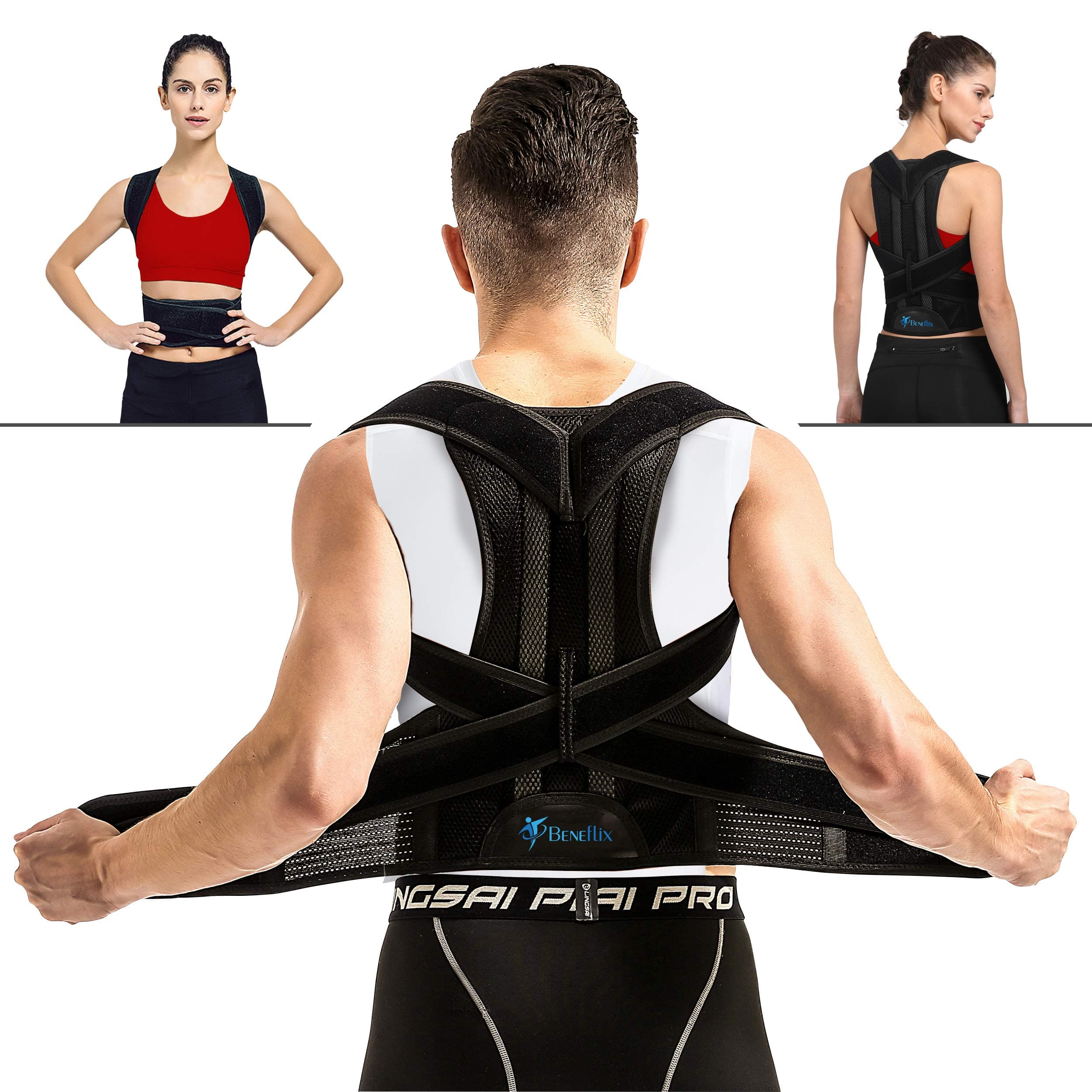 Back Brace Posture Corrector for Women and Men Back Support Belt (waist 31.5-35.4 in)