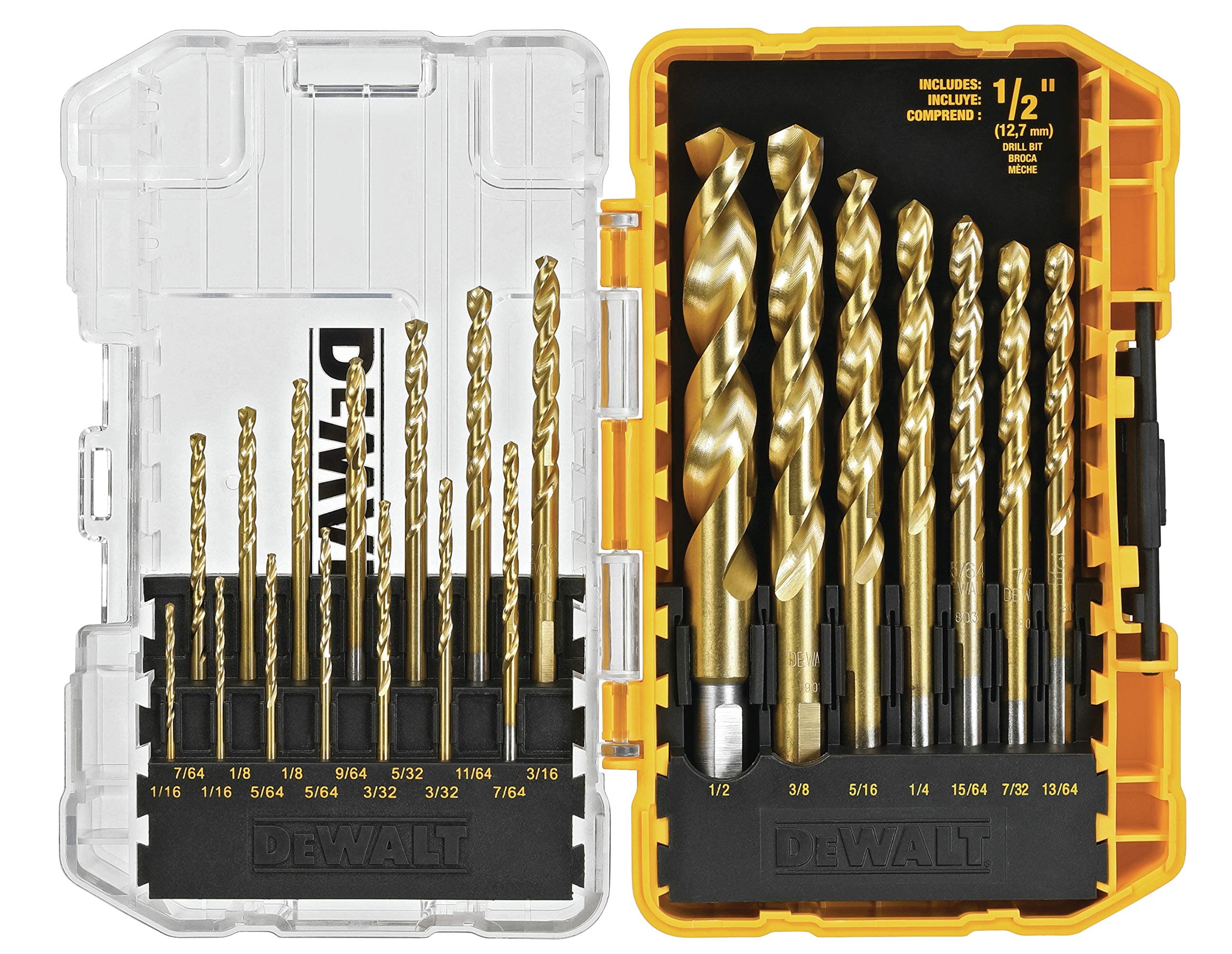 Titanium Nitride Drill Bit Set, 21-Piece (DW1342)