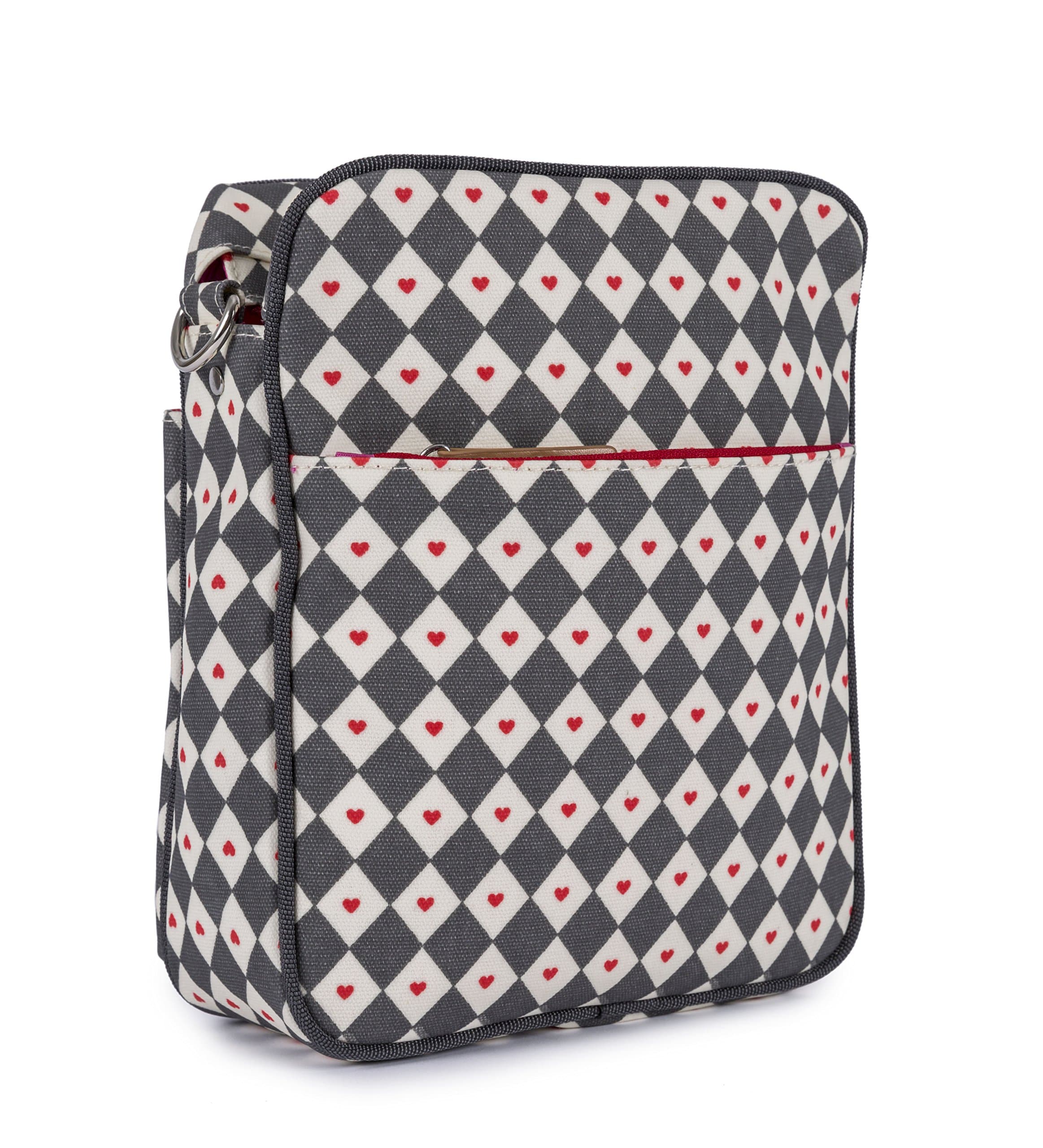 Pink Lining Messenger Diamonds and Hearts Changing Bag