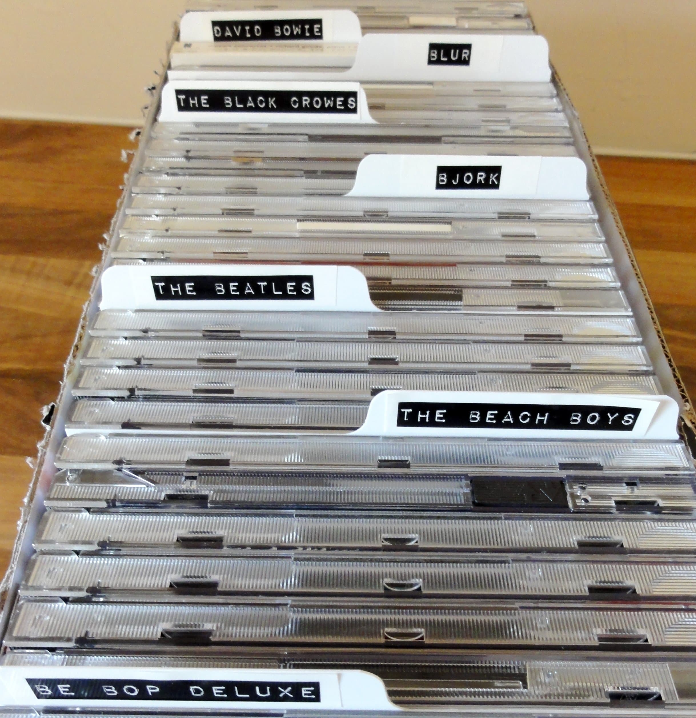 10 x Plastic White Horizontal CD Collection Tabbed Dividers Suitable for Box Storage