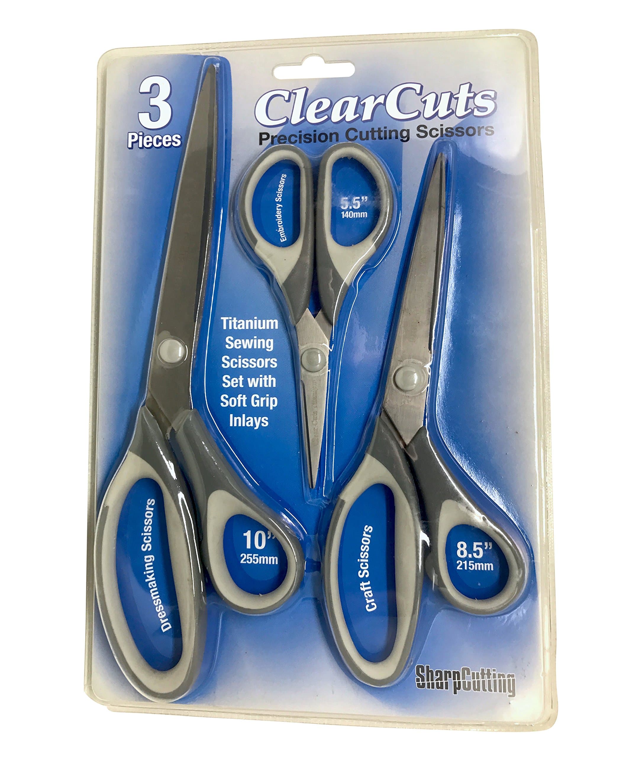 Best Titanium Scissors - 3 Shears in One Pack - Precision Cutting Blades For Sewing - Office Scissors - Gift Art and Craft Set - Sharp Scissors That Wont Break