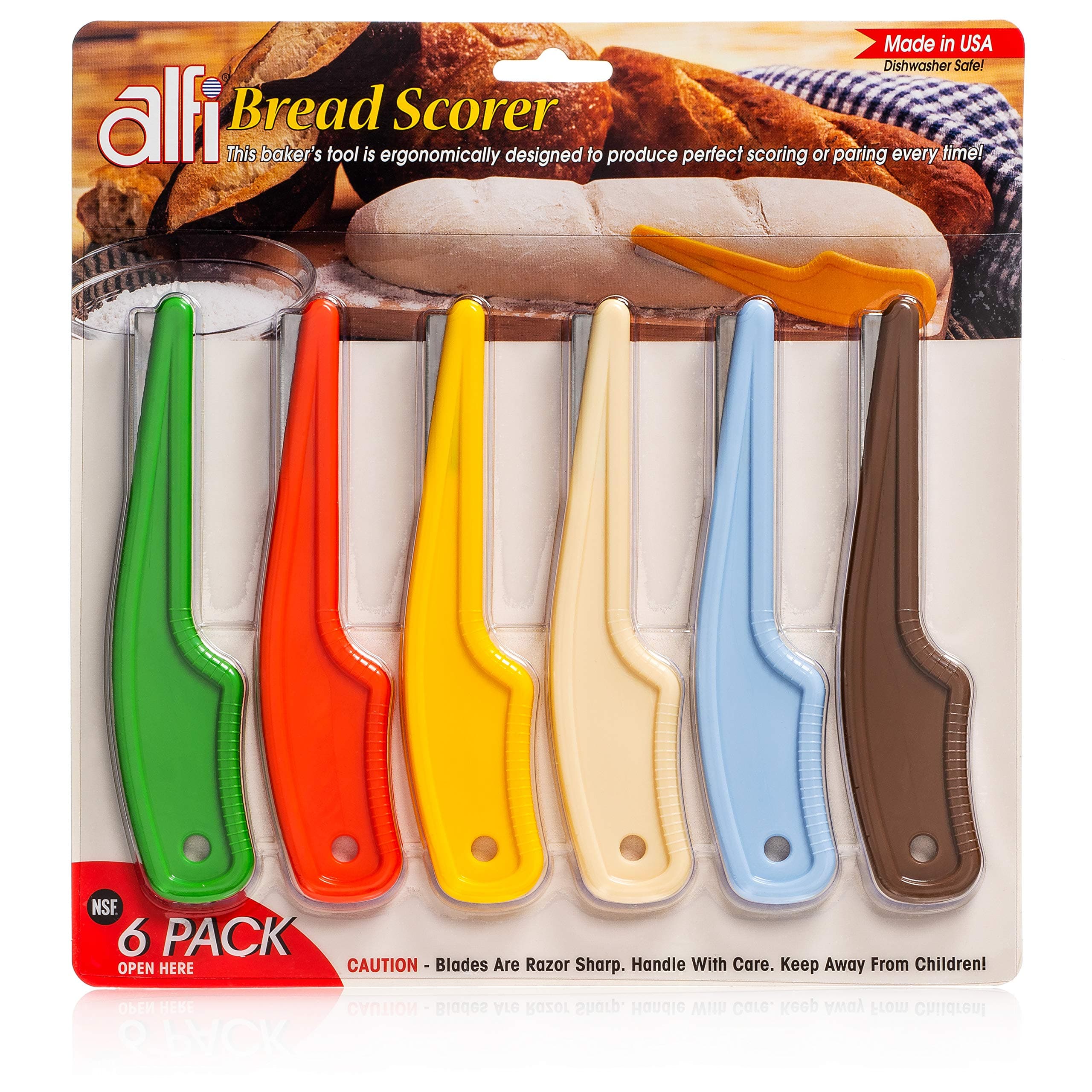 Bread Scorer - Scoring Knife for Bread Baking - Sourdough Scoring Tool - Bread Scoring Knife for Bakers - Made in USA (6-Pack)