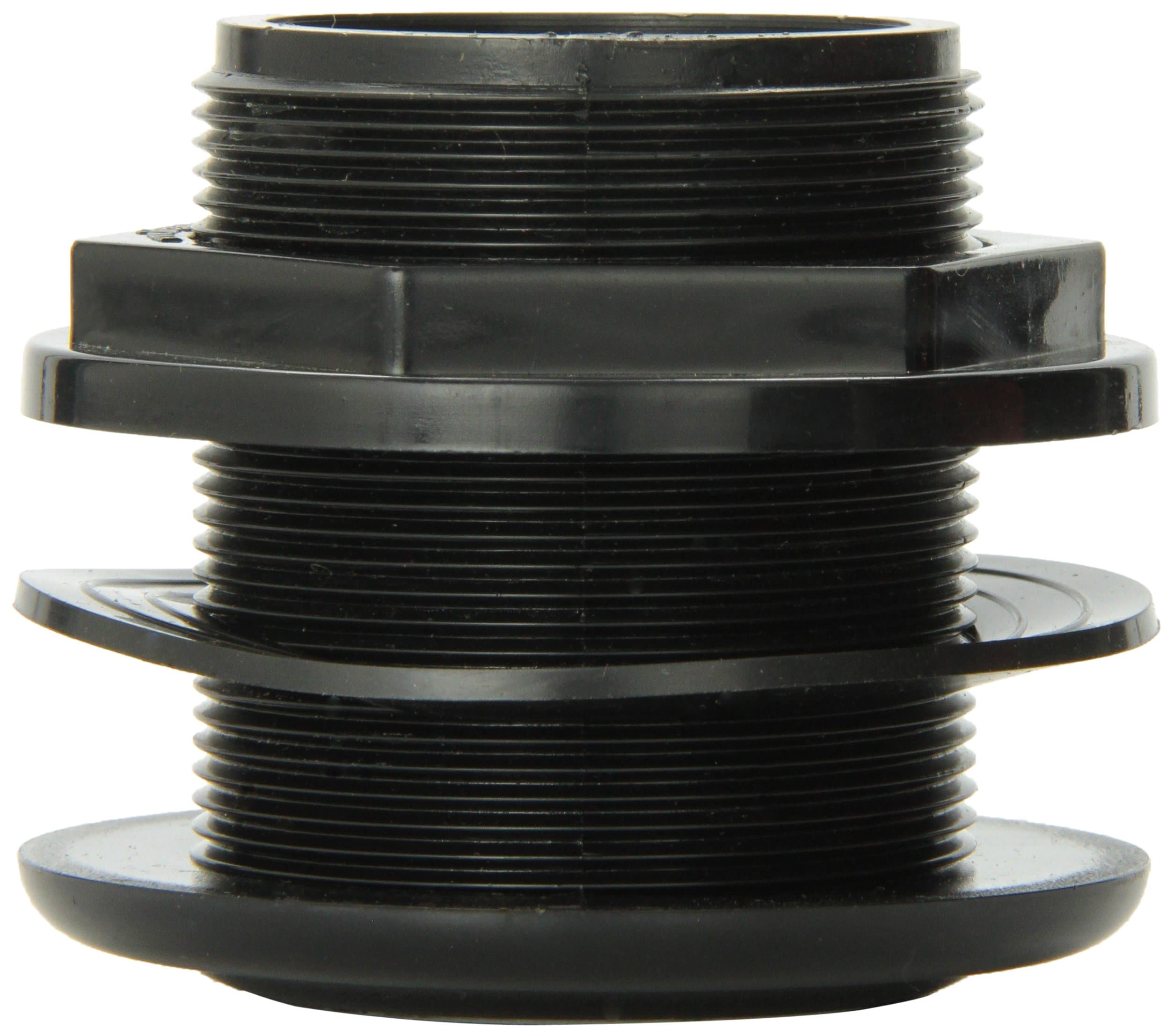Lifegard Aquatics Standard Threaded Bulkhead Kit for Fish Aquariums – High-Impact Resistant PVC – Includes Bulkhead Fitting, Gasket, Lock Nut – Jet Black – 1-1/2 Inch