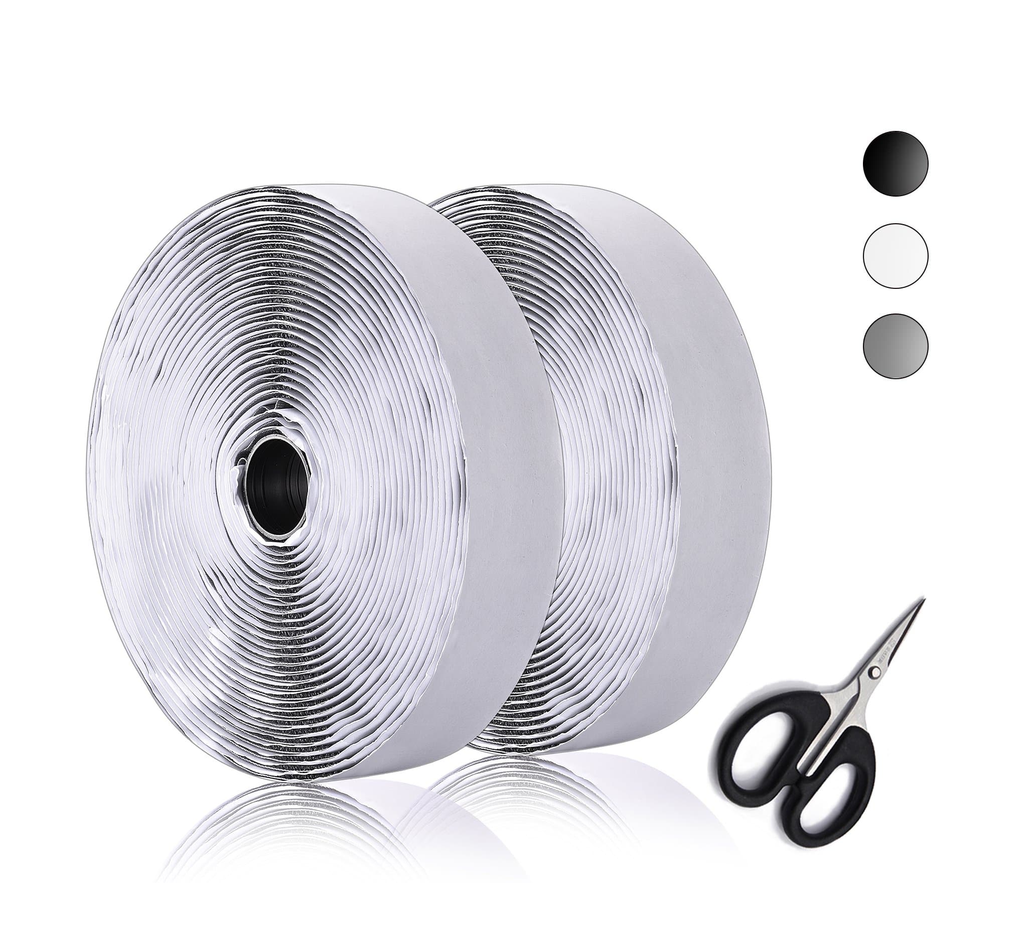 Hook and Loop Tape Self Adhesive 16.5'x 1.2" with a Tool by HingKoh (Gray)