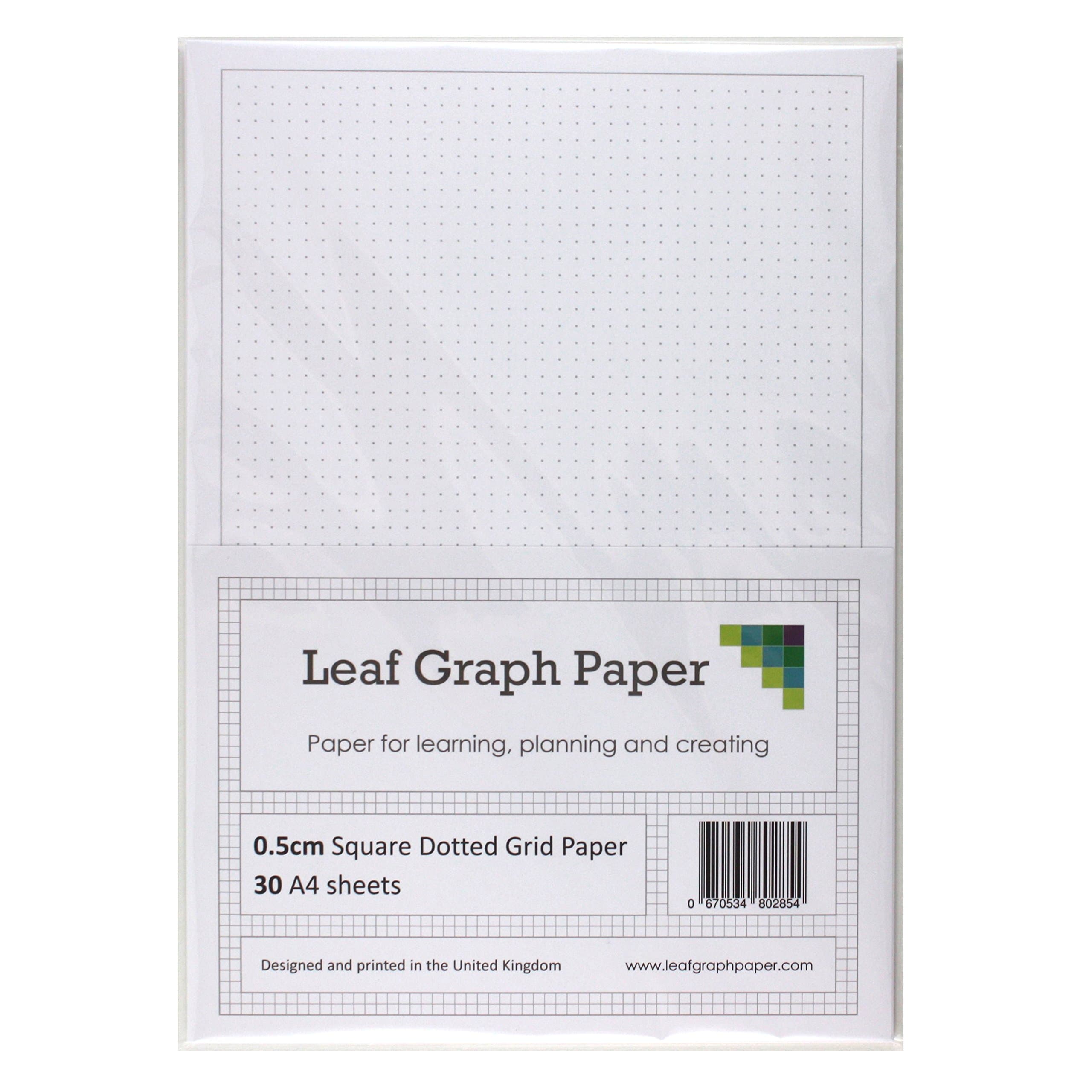 A4 Square Dotted Grid 5mm 0.5cm - 30 Loose-Leaf Sheets - Grey Dots