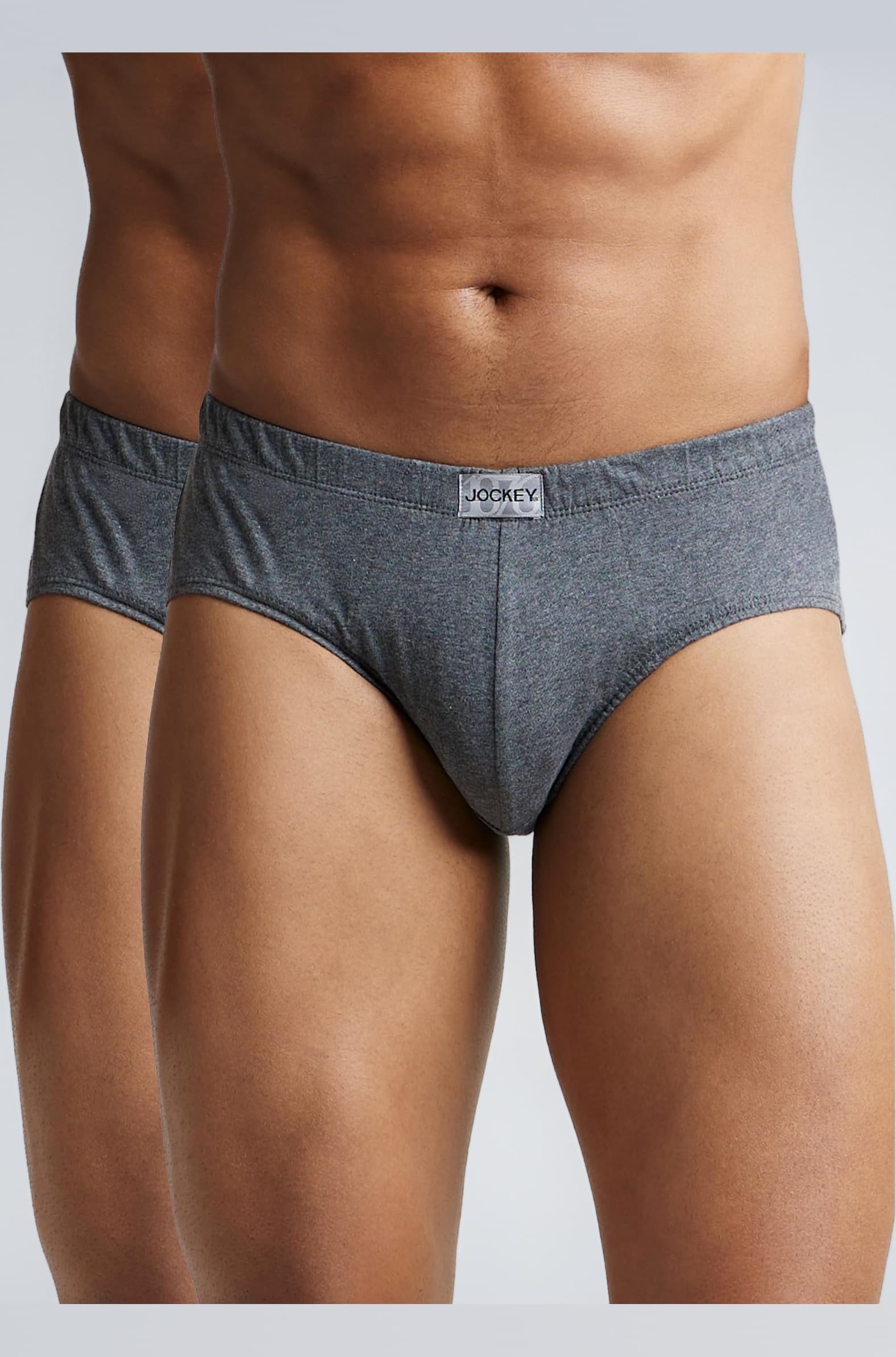 8035 Men's Super Combed Cotton Solid Poco Brief with Ultrasoft Concealed Waistband (Pack of 2)