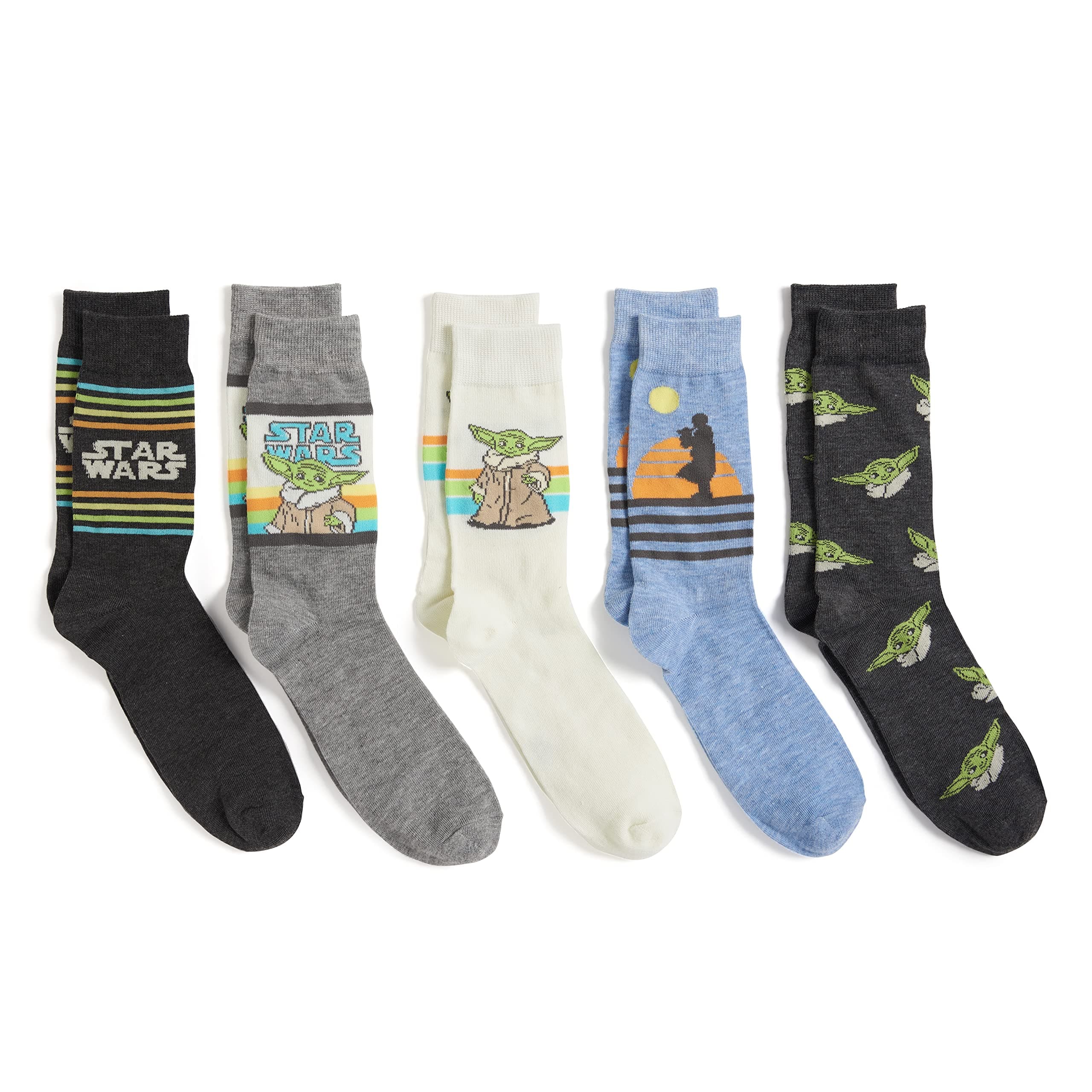 mens The Mandalorian 5 Pack Crew Socks