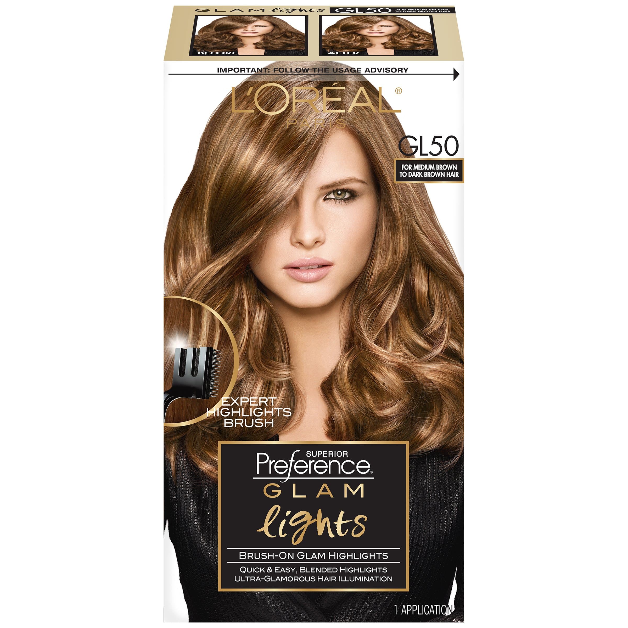 L'Oreal Paris Superior Preference Brush On Glam Highlights, GL50 Medium Brown to Dark (Packaging May Vary)