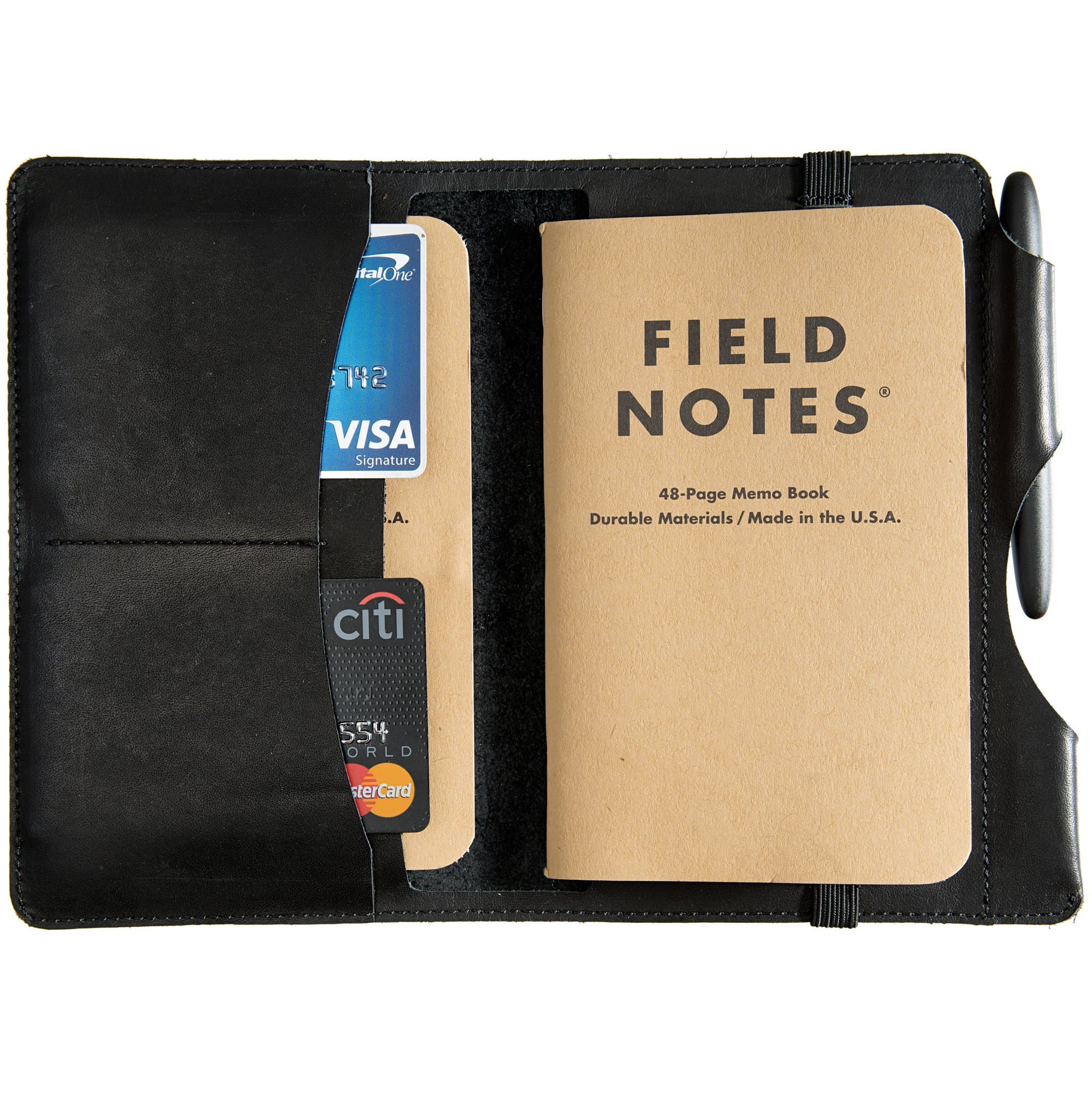 AegisGears Full Grain Leather Composition Cover Journal for Field Notes Notebooks (Black)