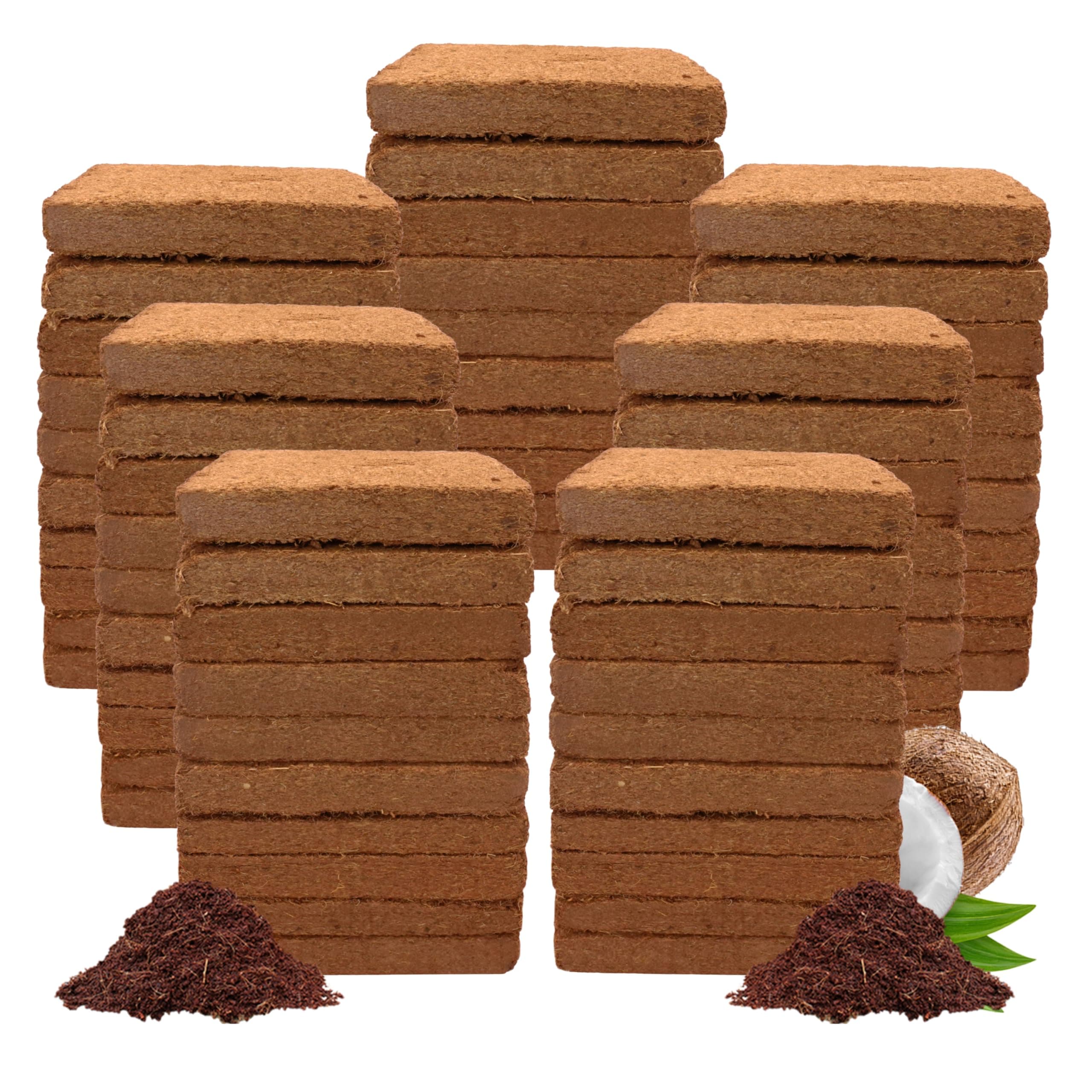 Coco Bliss Coco Coir Bricks (250gm Bricks, 70-Pack) - Organic Coco Coir for Plants - OMRI-Listed Coconut Coir for Plants - Coconut Coir Bricks - Coco Peat for Plants, Garden Soil, & Organic Mulch