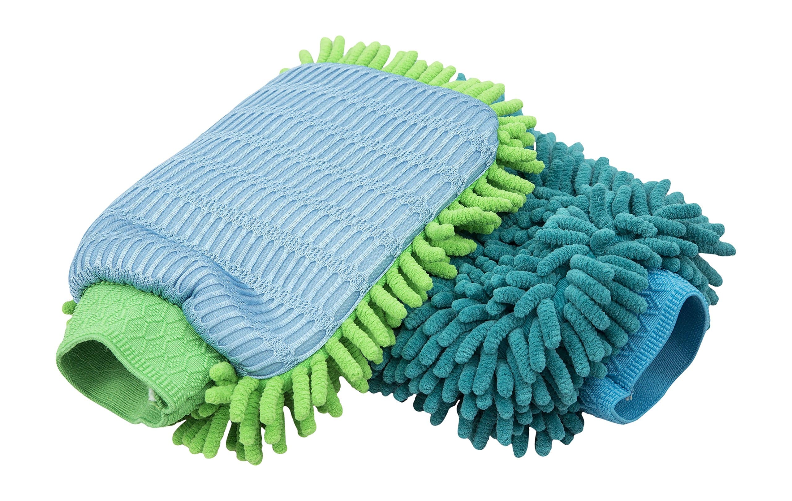 TWO Pack – Microfiber Car Wash Mitt and 2 in 1 Gentle Scrubber By Carwear Essentials - Premium Microfiber - Safely Cleans Your Car, Boat, and Rv to a Shine - No Scratches, No Streaks, No Lint