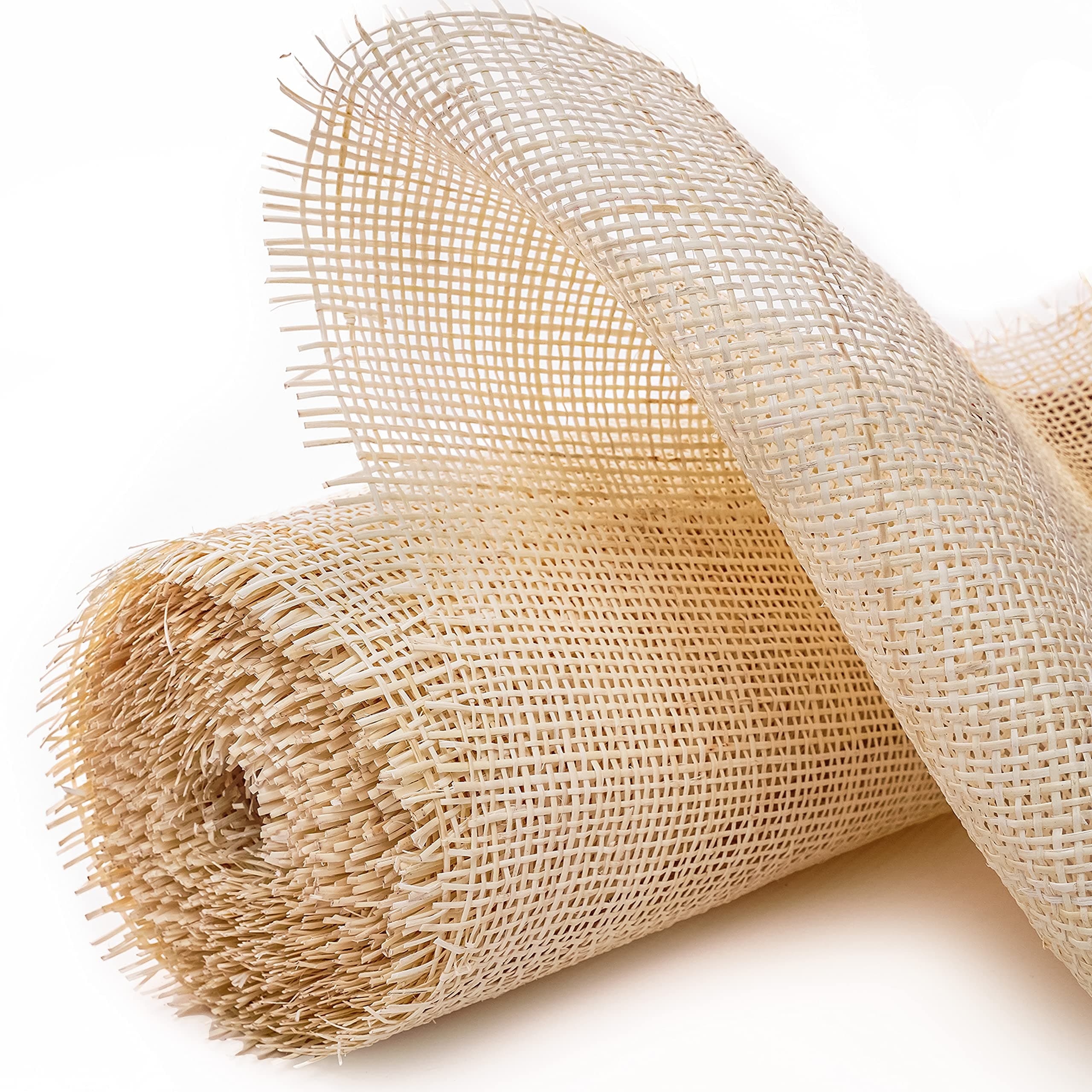 24" Width Square Rattan Cane Webbing Roll 9 Feet Fine Radio Net Mesh Pre Woven Open for Caning Projects Rattan Fabric Furniture Woven Rattan Sheet Crafts Chair Caning Supplies Wicker (9 Feet)