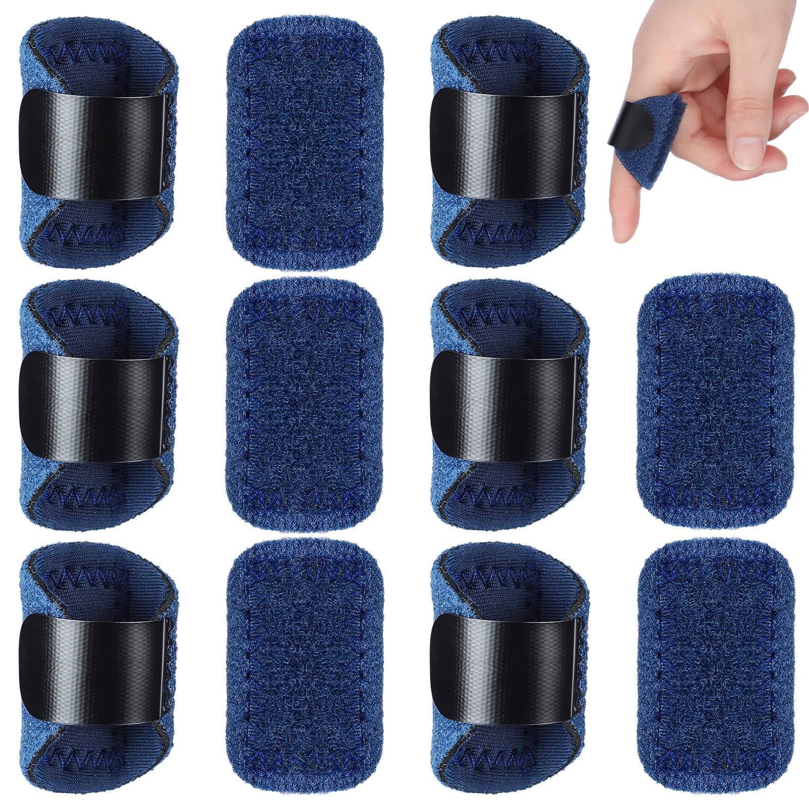 12 Pcs Finger Splints for Trigger Finger Adjustable Thumb Splint Middle Finger Brace Index Finger Supporter for Broken Strained and Sprained Finger Protection