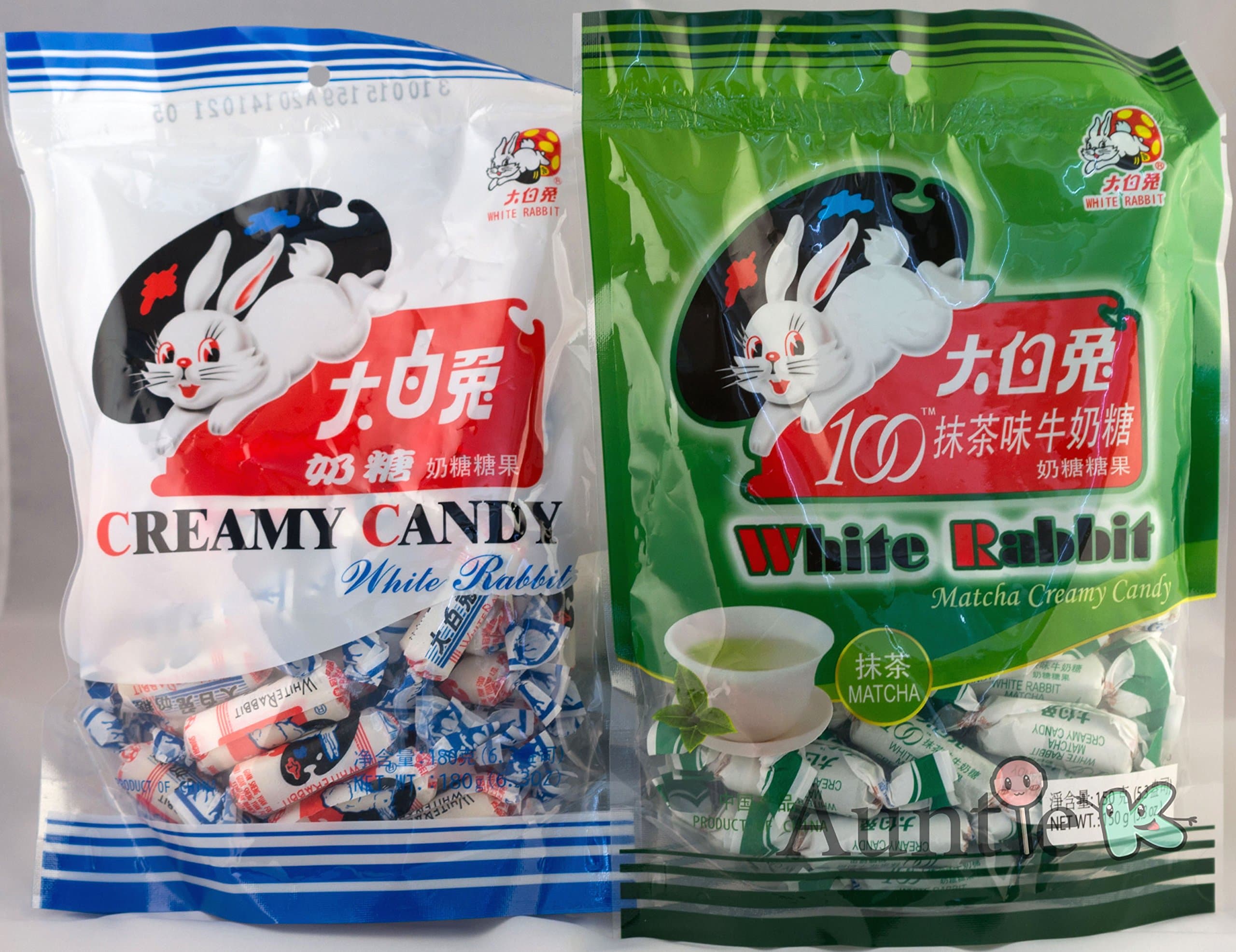 White Rabbit Milk and Green Tea Matcha Chewy Candy Bundle, 2 pack