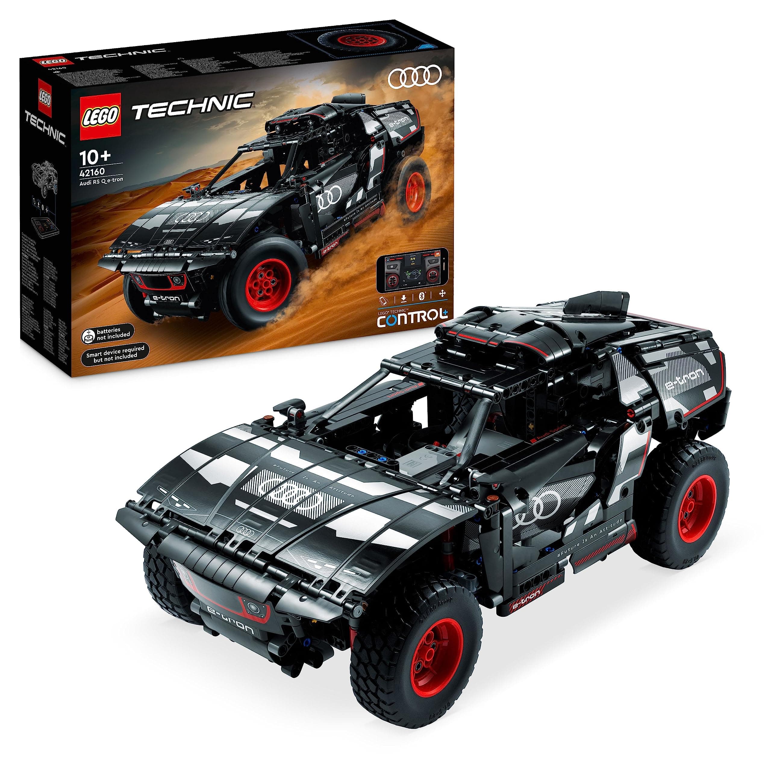 Technic Audi RS Q e-tron 42160 Advanced Building Kit for Kids Ages 10 and Up, This Remote Controlled Car Toy Features App-Controlled Steering and Makes a Great Gift for Kids Who Love Engineering