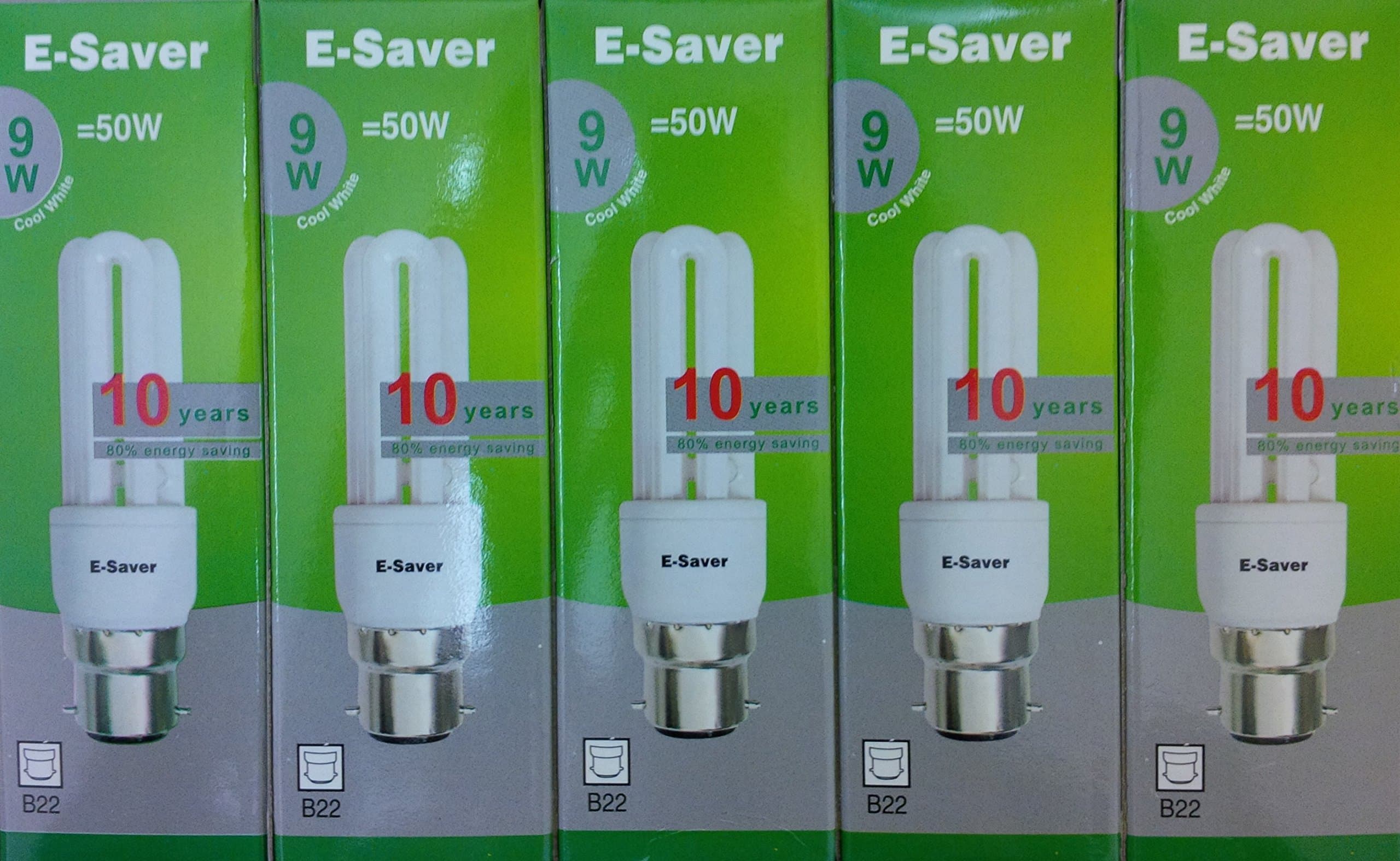 E-saver CFL Energy-Saving Bulb, B22d (Bayonet Cap)