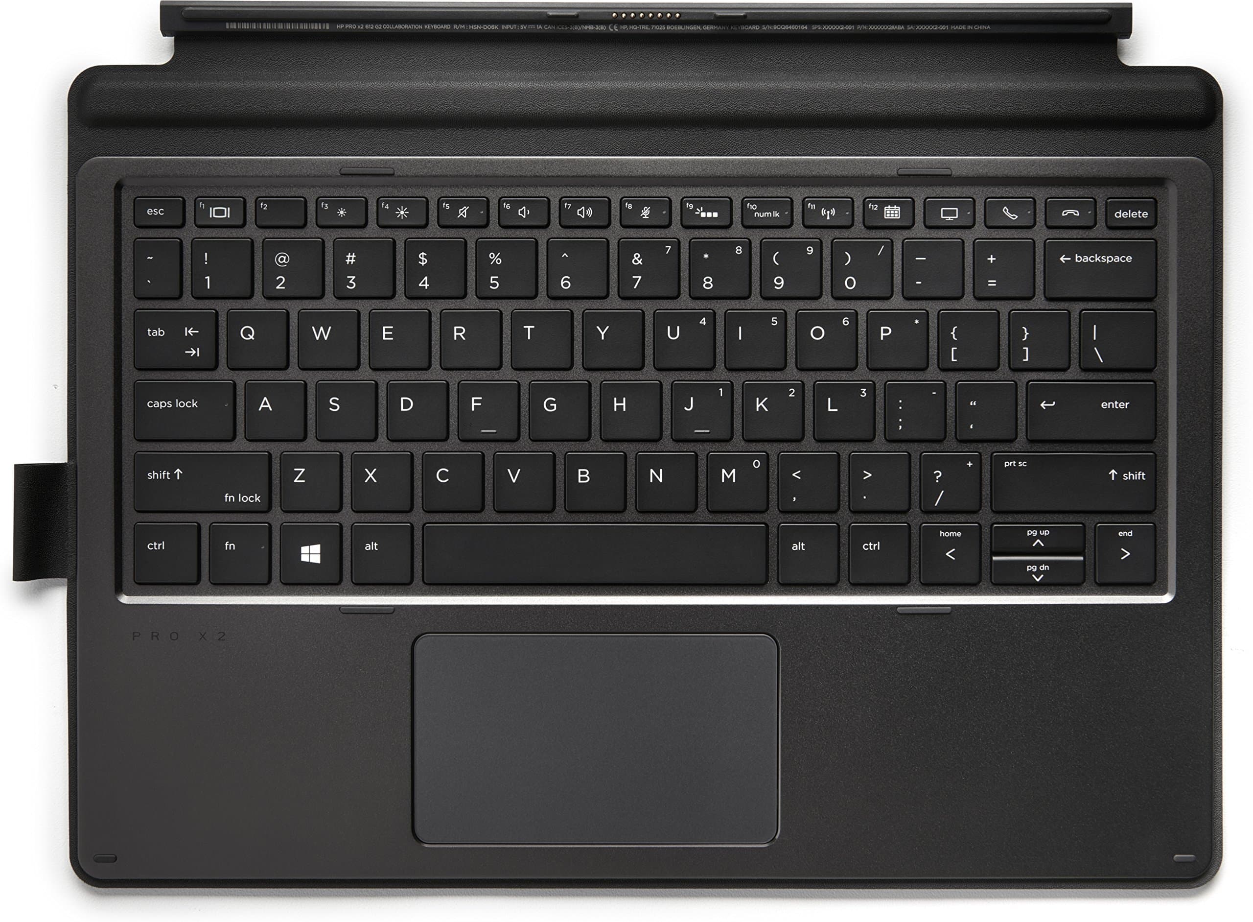 HP 1FV38AA Collaboration - Keyboard - with touchpad - Backlit - Dock - US - Black - for Pro x2 612 G2