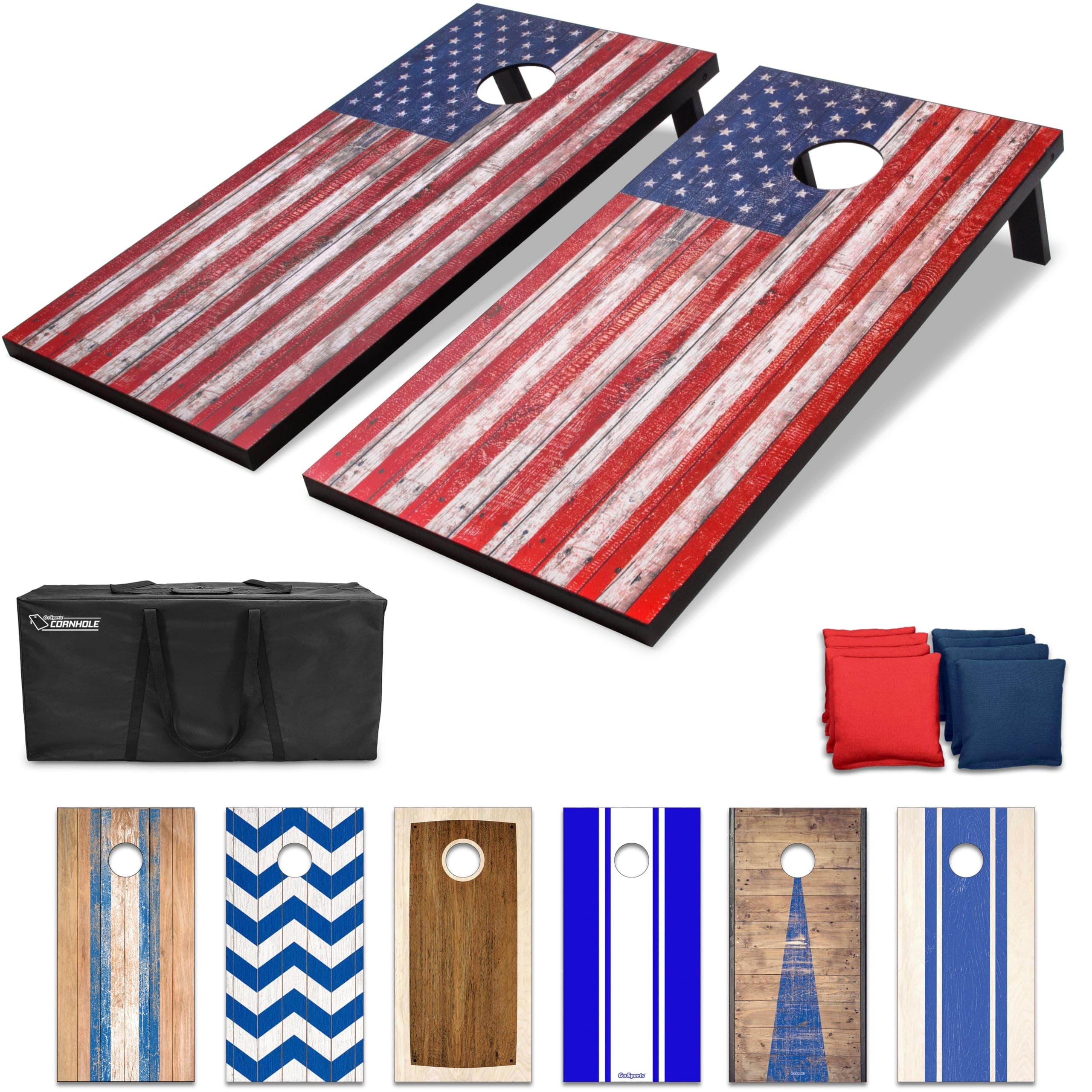 Portable Cornhole Sets, 8 Styles – Choose 4 x 2 ft or 3 x 2 ft - Boards Include 8 Bean Bags, Travel Case, and Game Rules