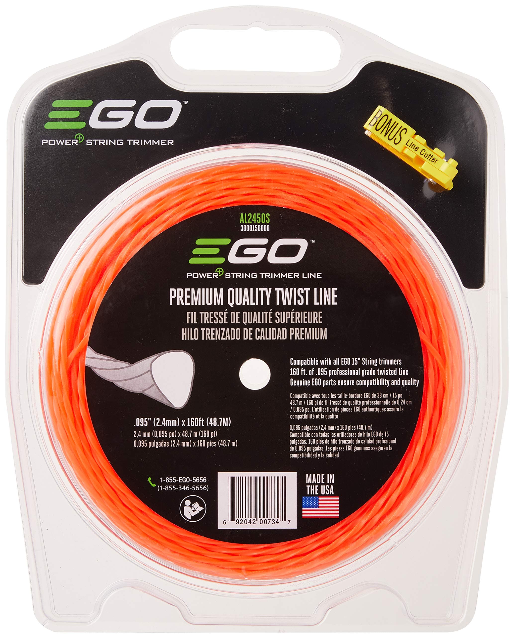 50M 2.4mm Premium Quality Twist Line for String Trimmer Models ST1500/-S/F/SF - AL2450S