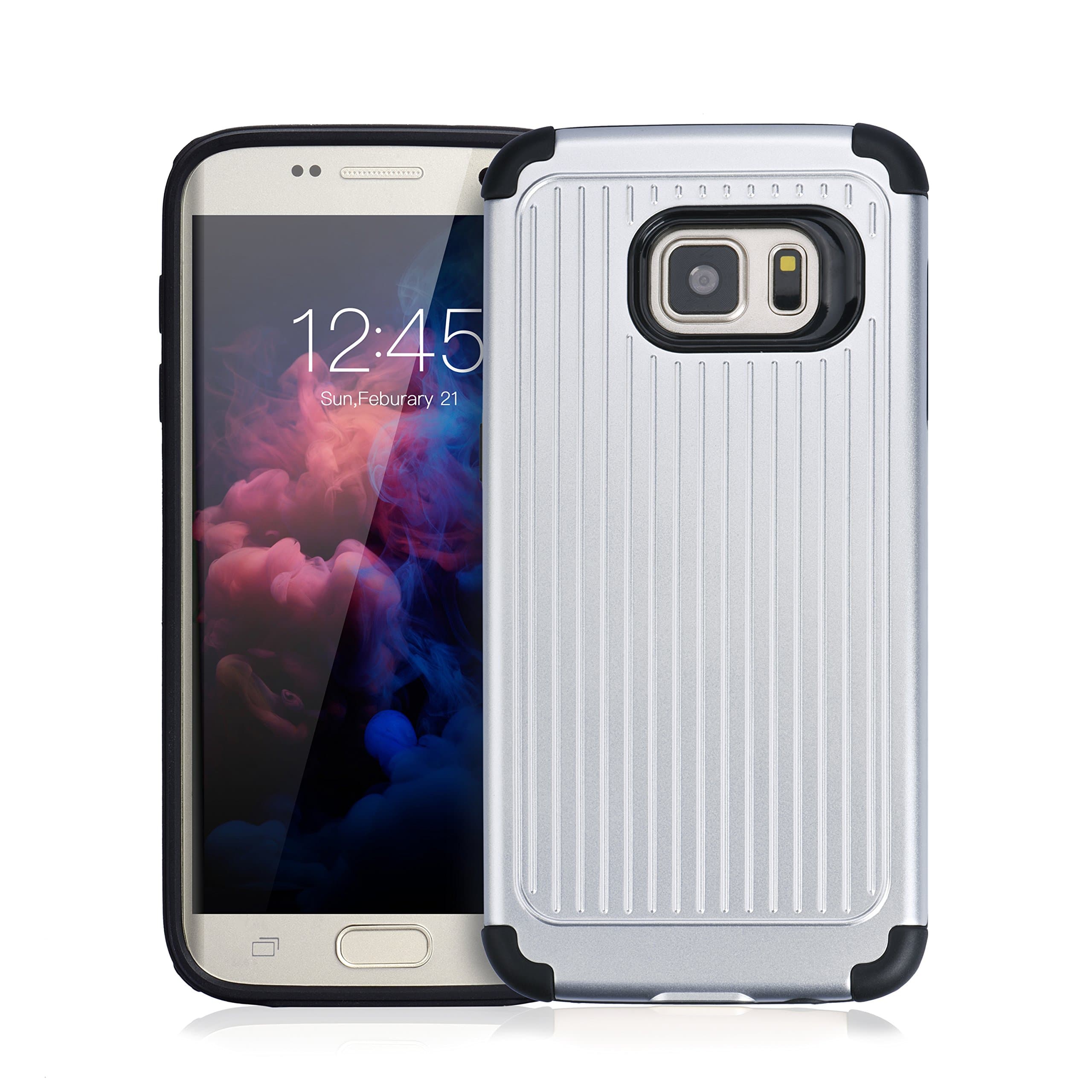 Samsung Galaxy S7 Edge Case, Qadou Adaptive Dynamic Soft Polymer Shockproof Case Protective Cover nonslip Phone Case for Samsung Galaxy Gear S7 edge Smartphone (Titanium Silver)