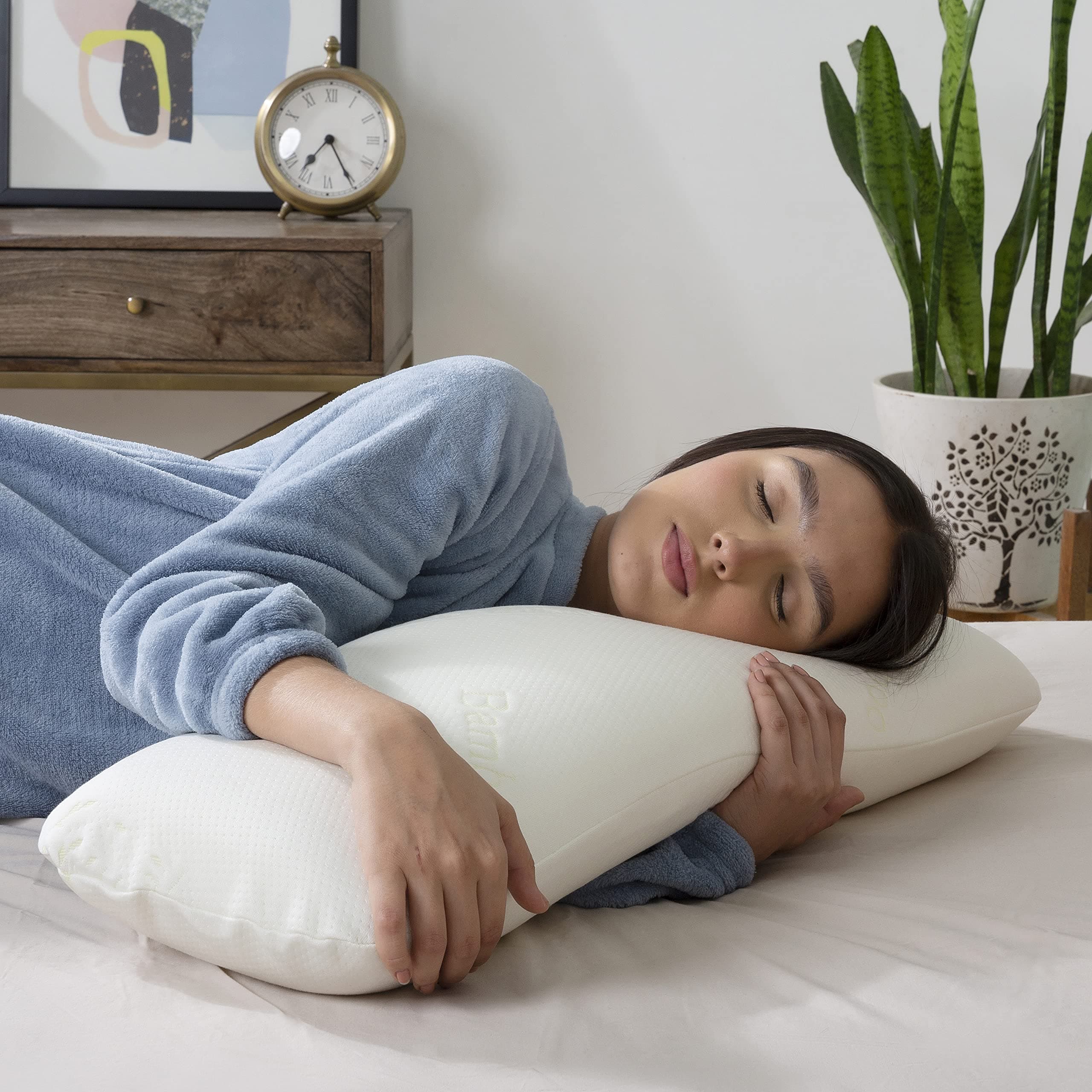 Short Small Body Pillow Memory Foam Sleeping Soft Bed, Sofa, Hug Sleep Pillow Insert for Side Sleeper (10 W x 30 L Inch) with Zipper Cover Made from German Technology by BASF