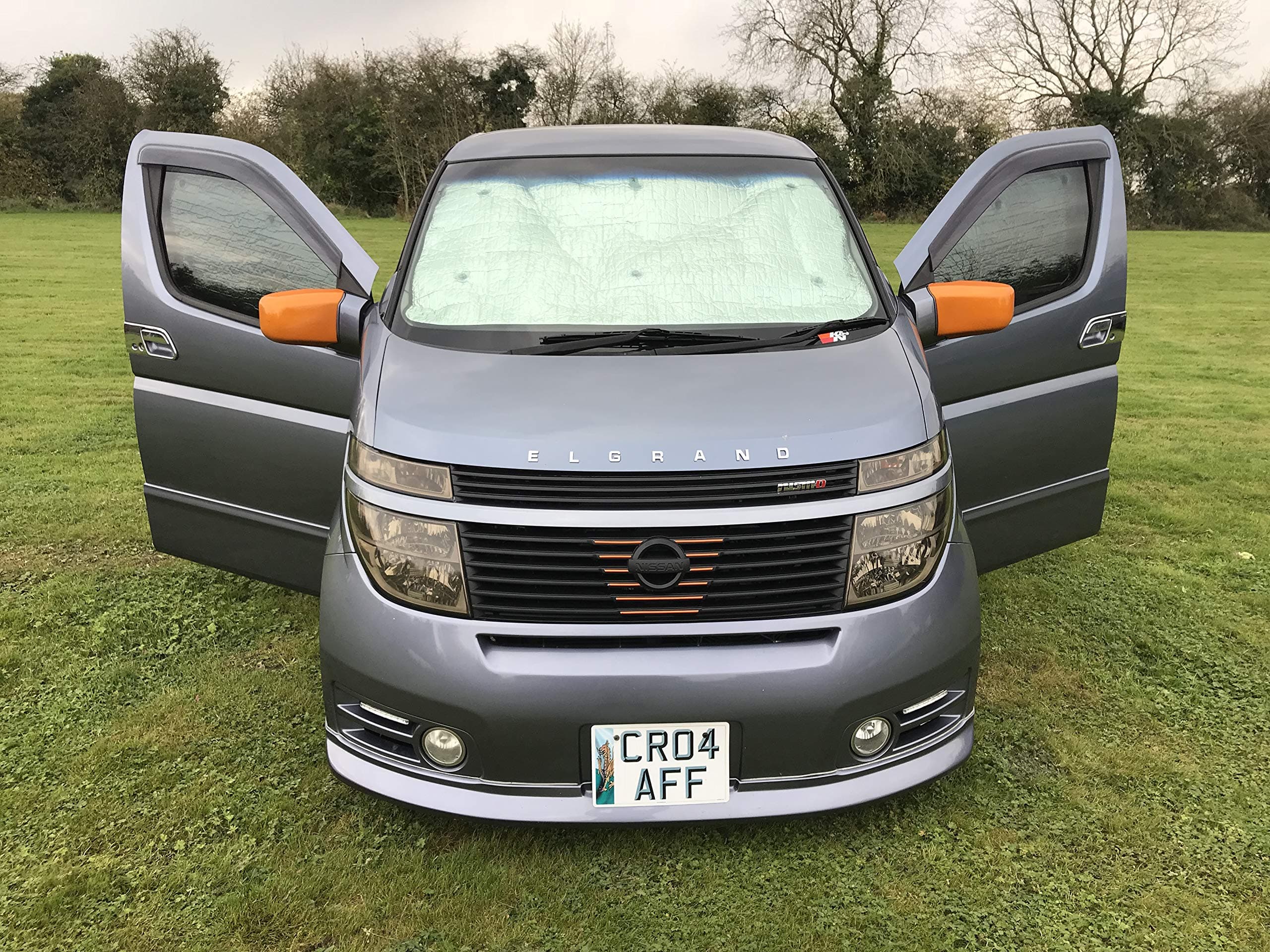 Thermal Silver Screen Window Blinds E51 Elgrand Campervan (Full Set (8 piece))