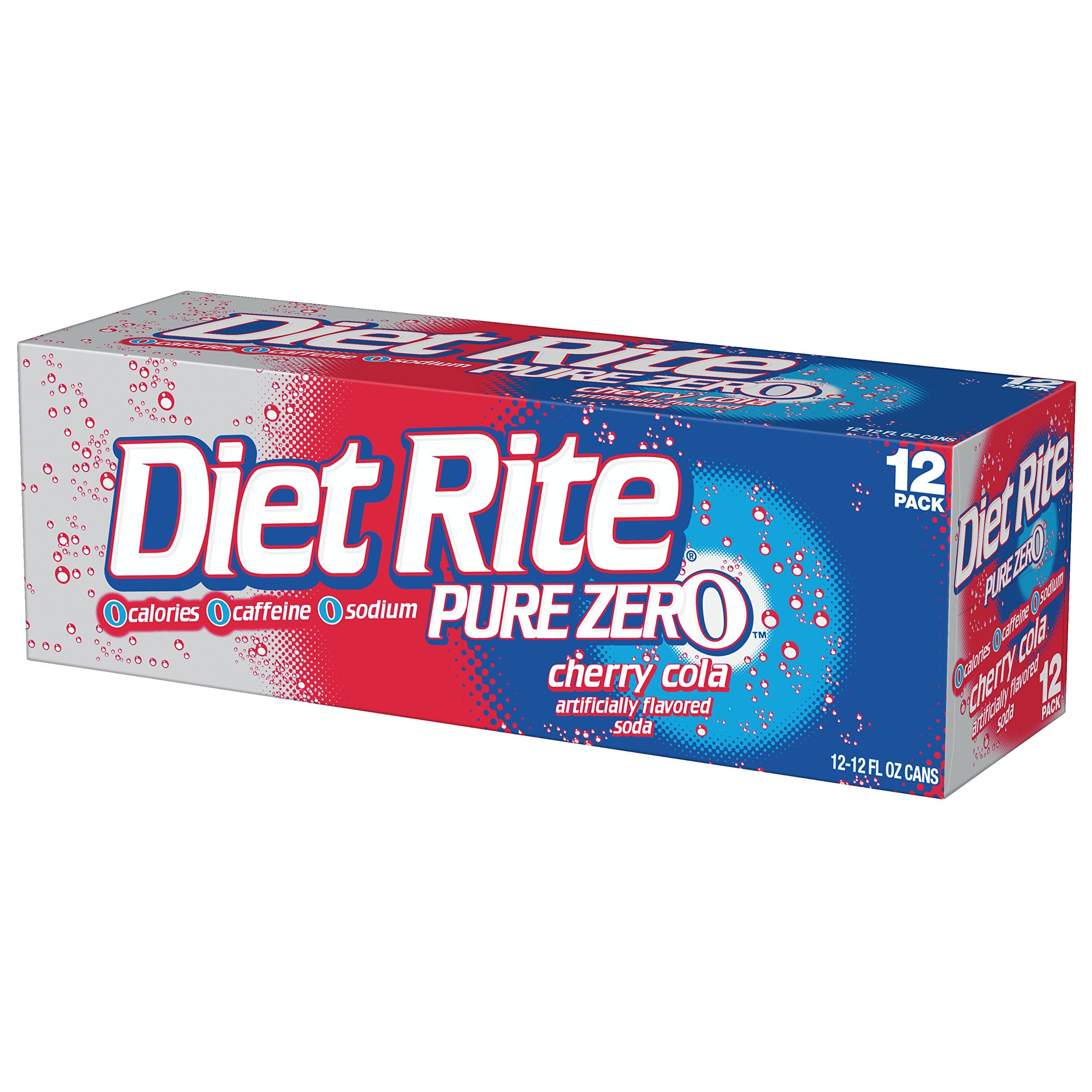 Diet Rite Pure Zero Cherry Cola, 12 oz (12 Cans)