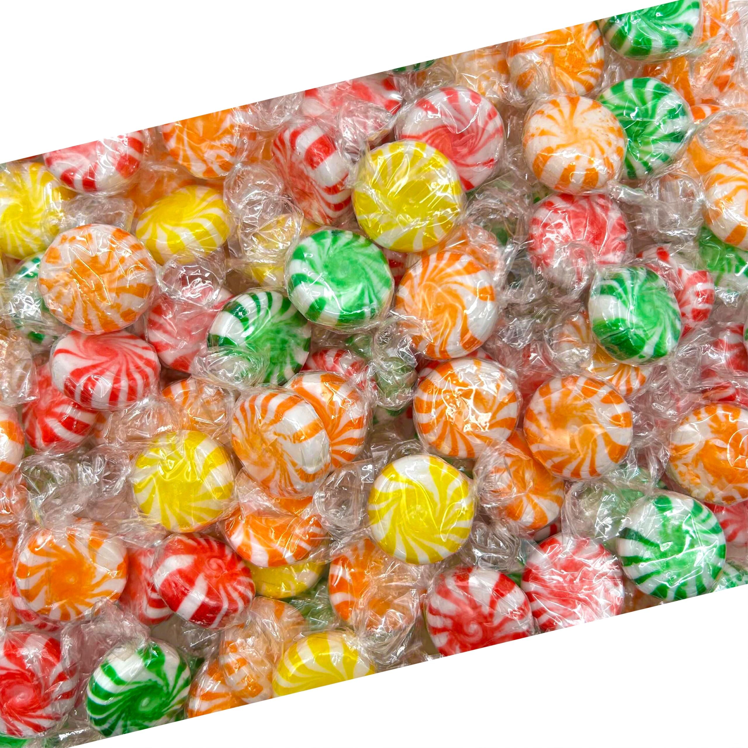 Fruit Starlights | 1 Pound Bag - 75 Count | Hard Candy Individually Wrapped | Assorted Fruit Flavored Pinwheels | Old Fashioned Candy | Orange, Pineapple, Cherry, Lime