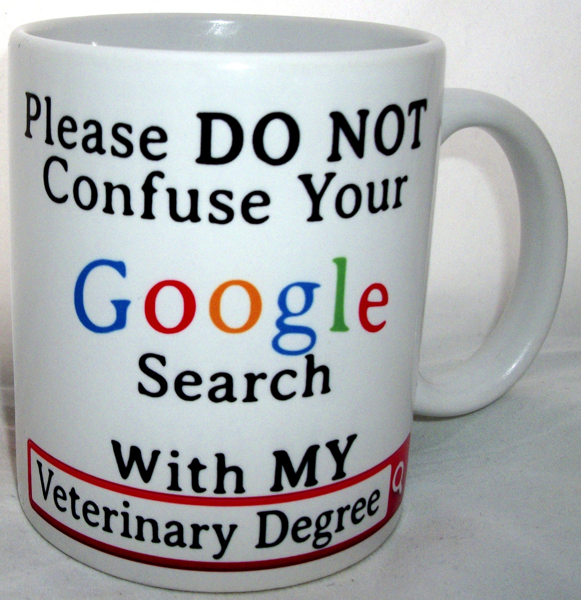 Please Do Not Confuse Your Google Search with My Veterinary Degree Novelty Ceramic Mug