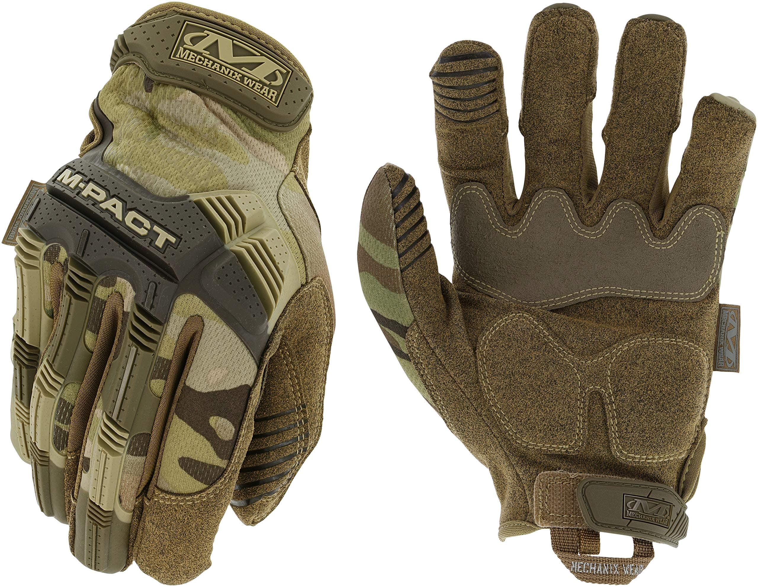 M-Pact Tactical Gloves with Secure Fit, Touchscreen Capable Safety Gloves for Men, Work Gloves with Impact Protection and Vibration Absorption (Camouflage - MultiCam, Medium)