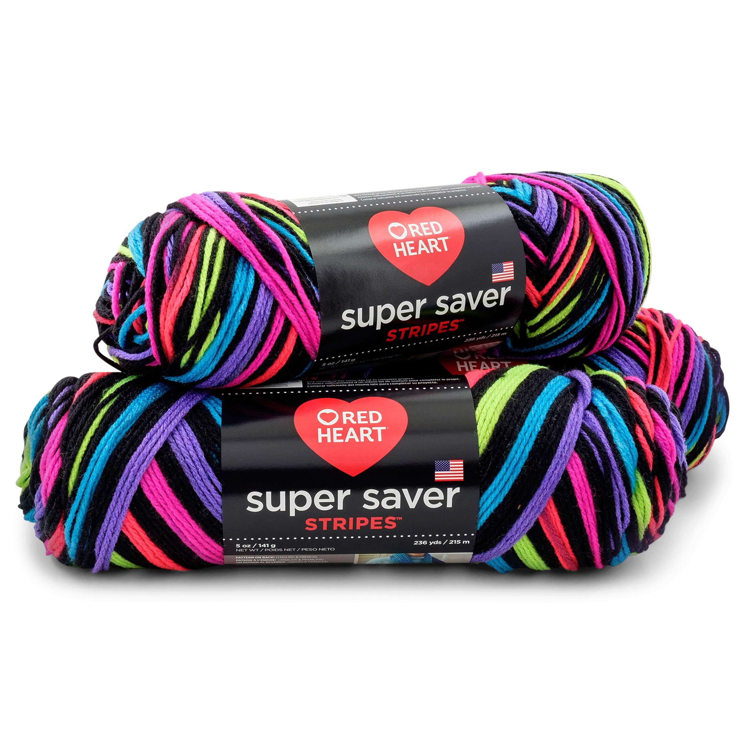 Super Saver 3-Pack yarn, NEON STRIPES 3 Pack