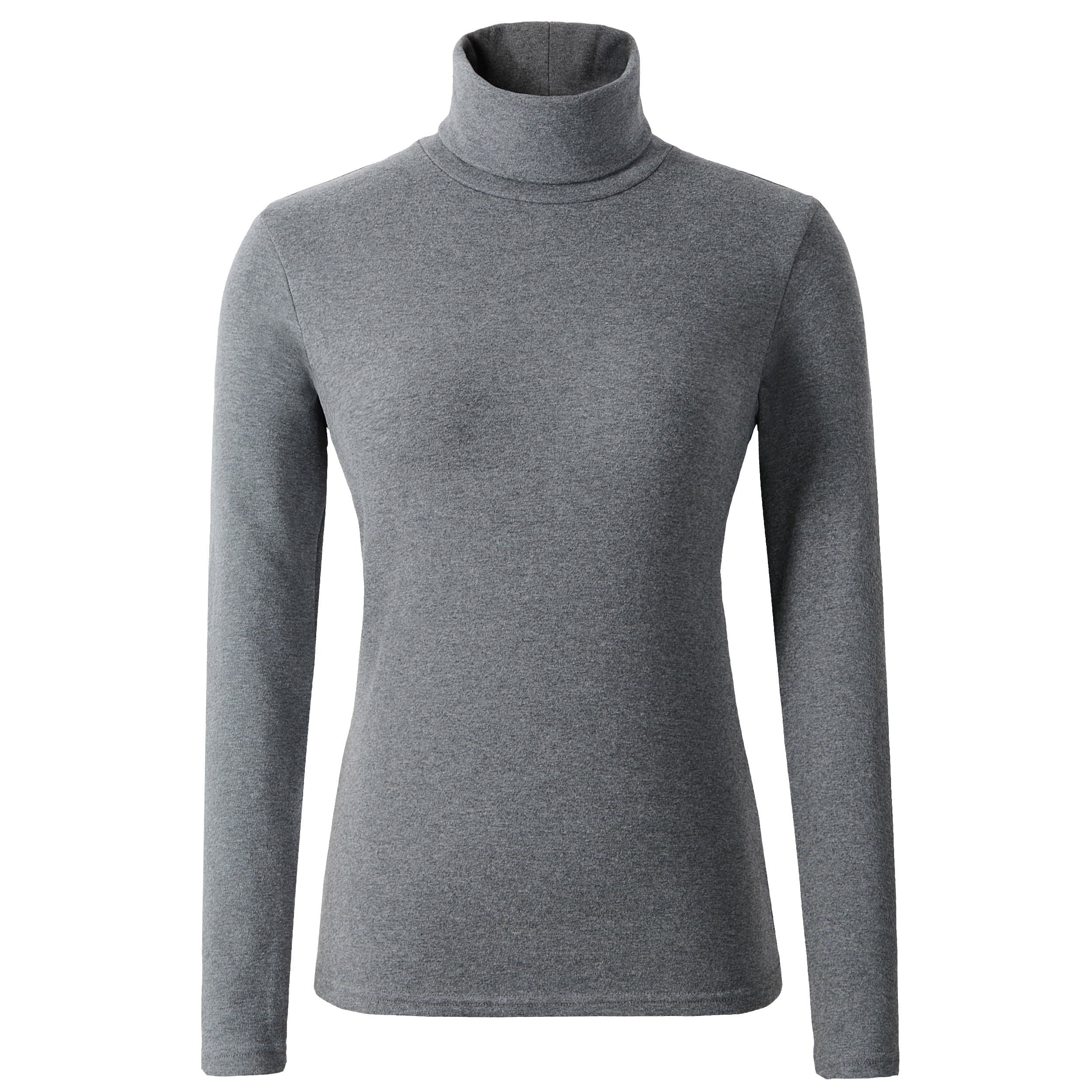 Women's Soft Cotton Turtleneck Top Basic Pullover Sweater