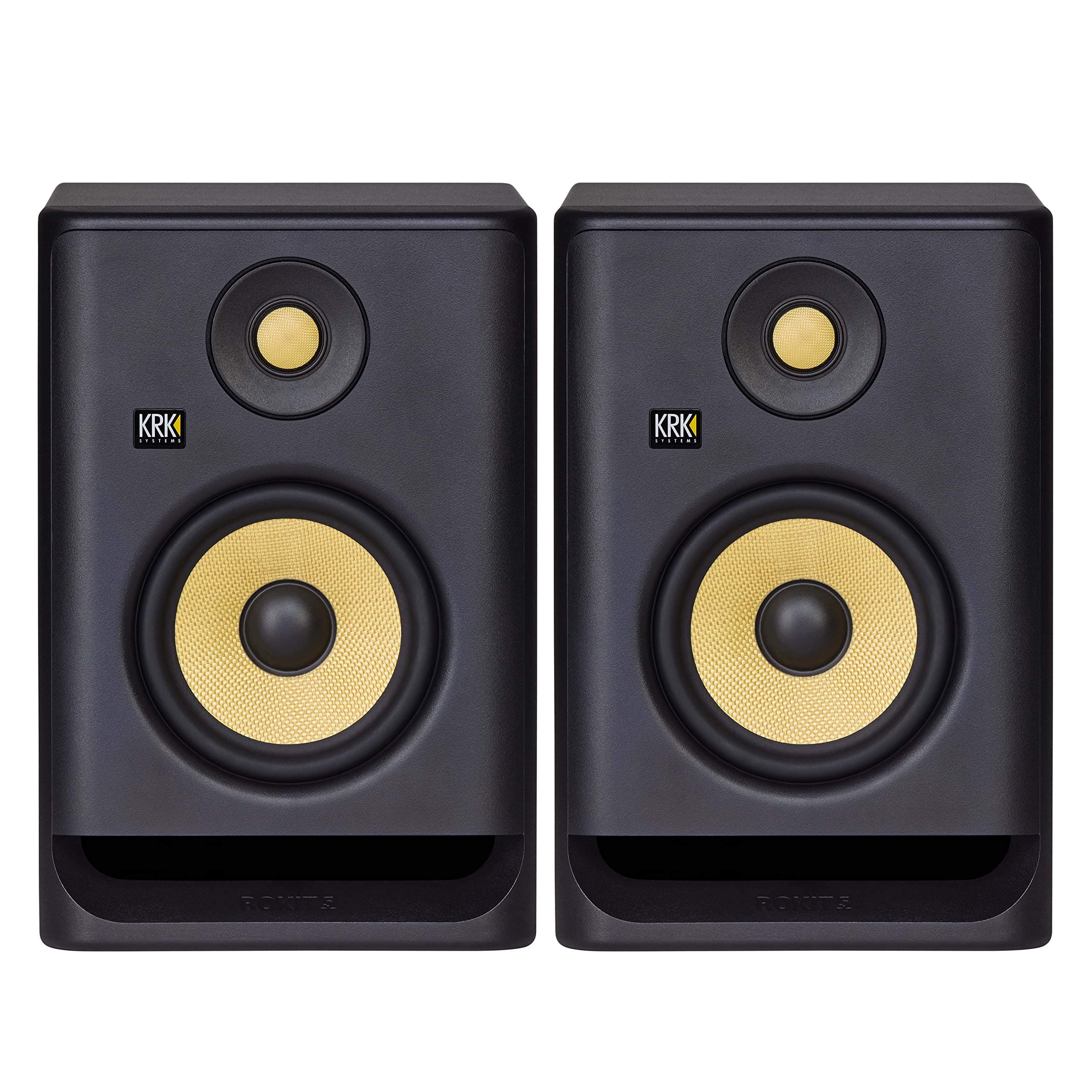 KRK ROKIT 5 G4 Wired Powered Studio Monitors Subwoofer Pair (Black)