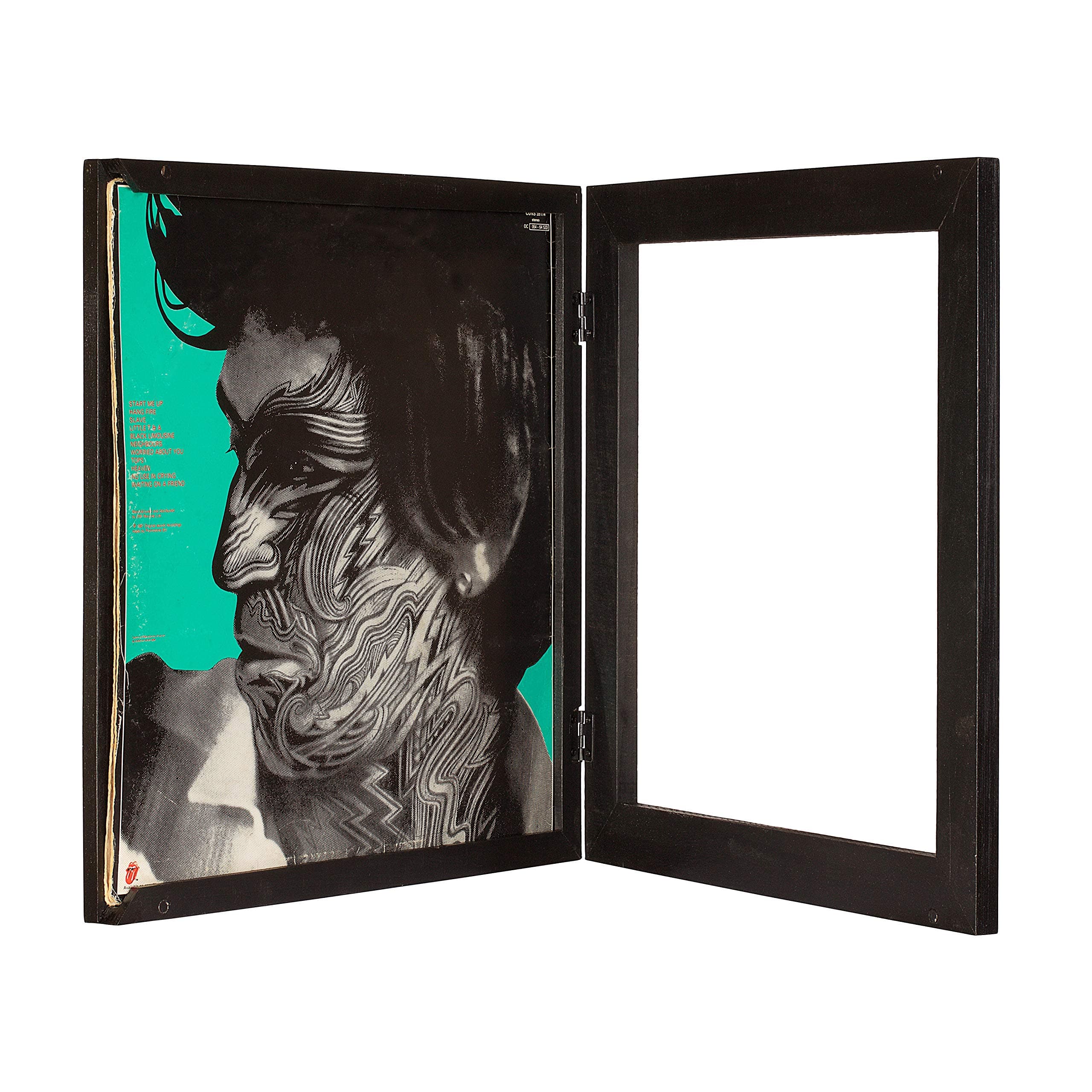 KAIU (LP, Black) - Vinyl Record Frame - Solid Wood with Clear Acrylic to Display your album- Innovative open/close mechanism to ease your Album changeover (Black, LP)