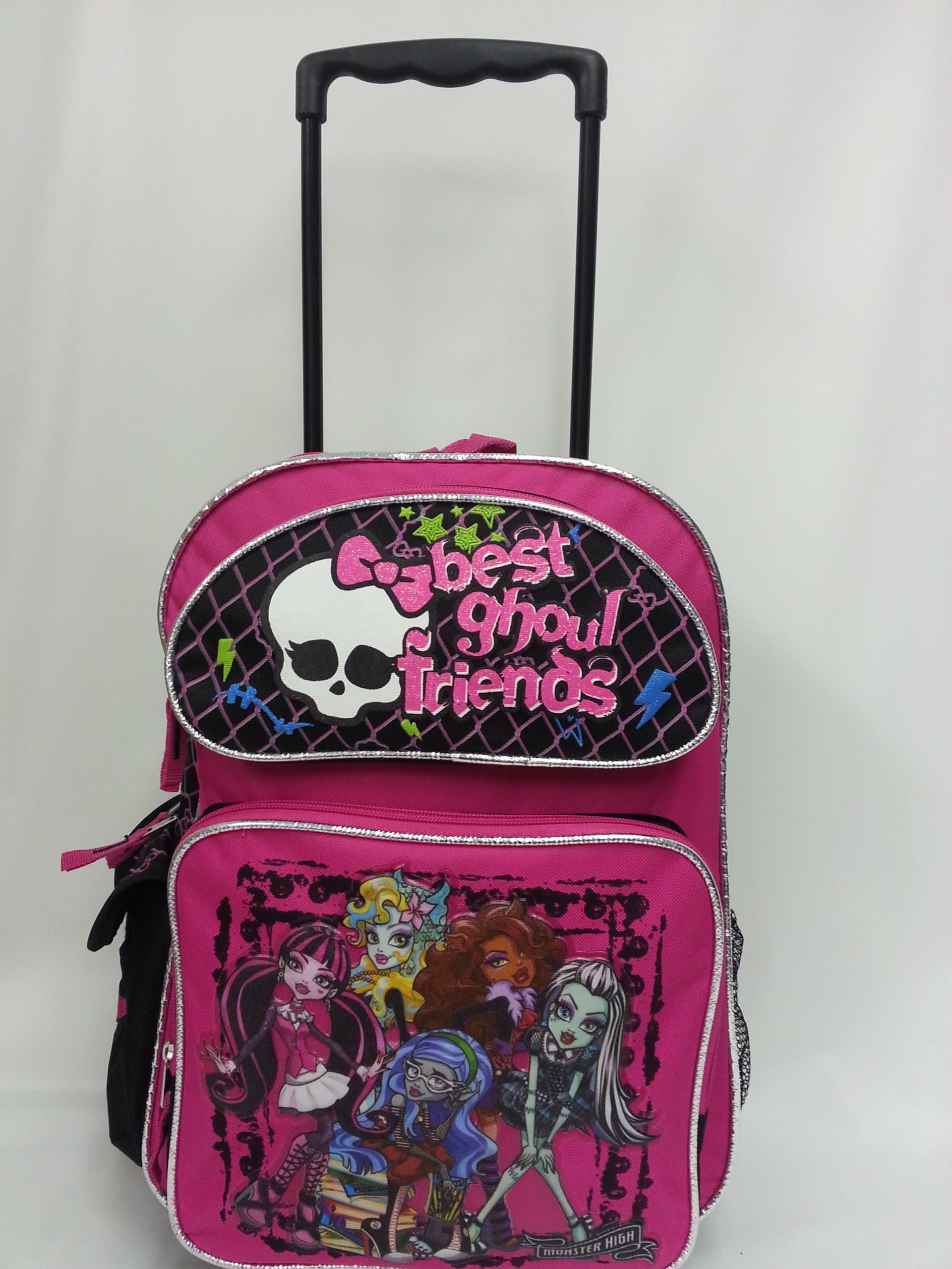 Monster High Large Rolling Backpack Book Bag with Wheels - Best Ghoul Friends
