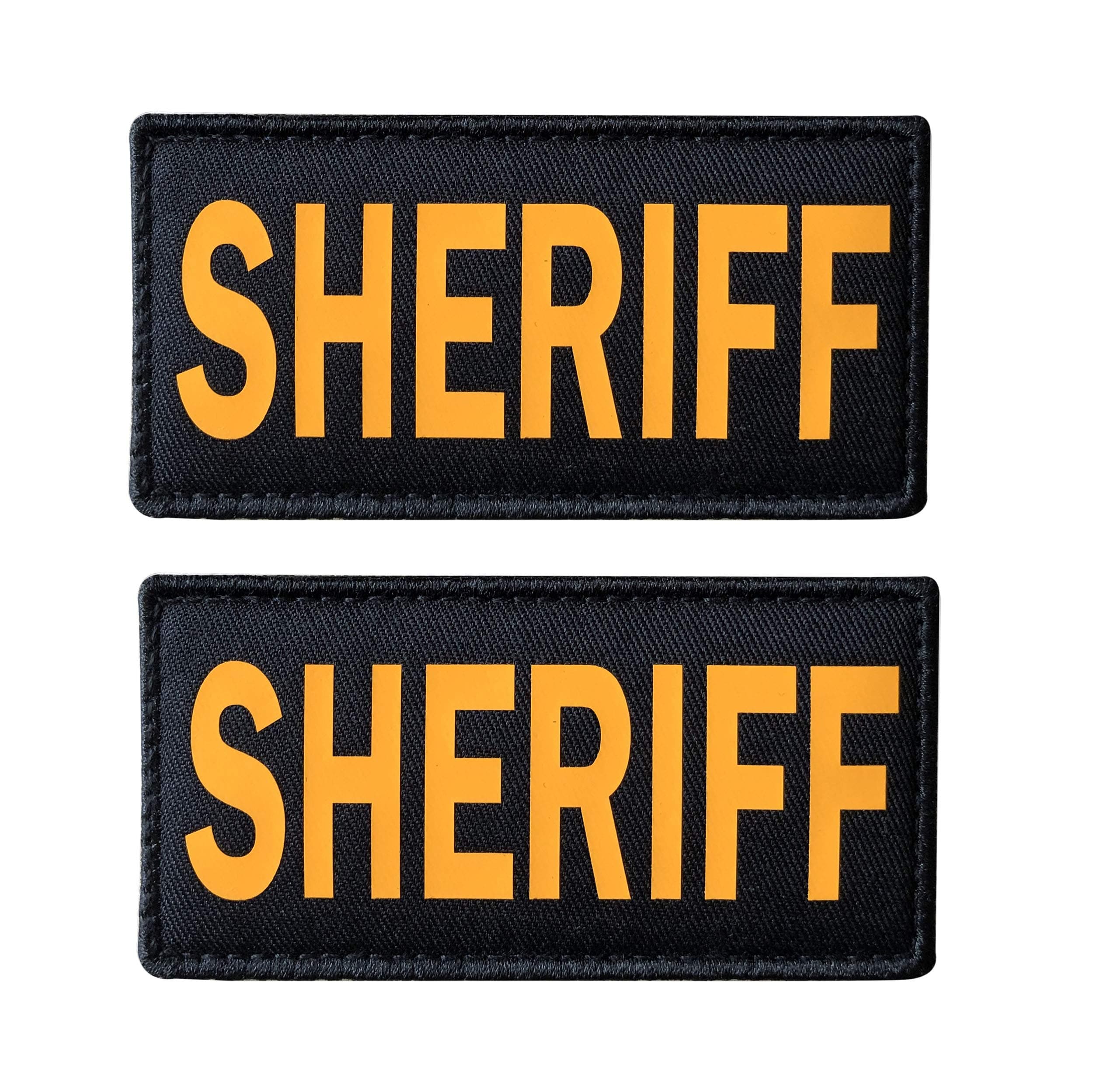 SUVIYA4x2 Inch Golden Yellow Sheriff Patch with Hook and Loop Police Patch(2 Pack)