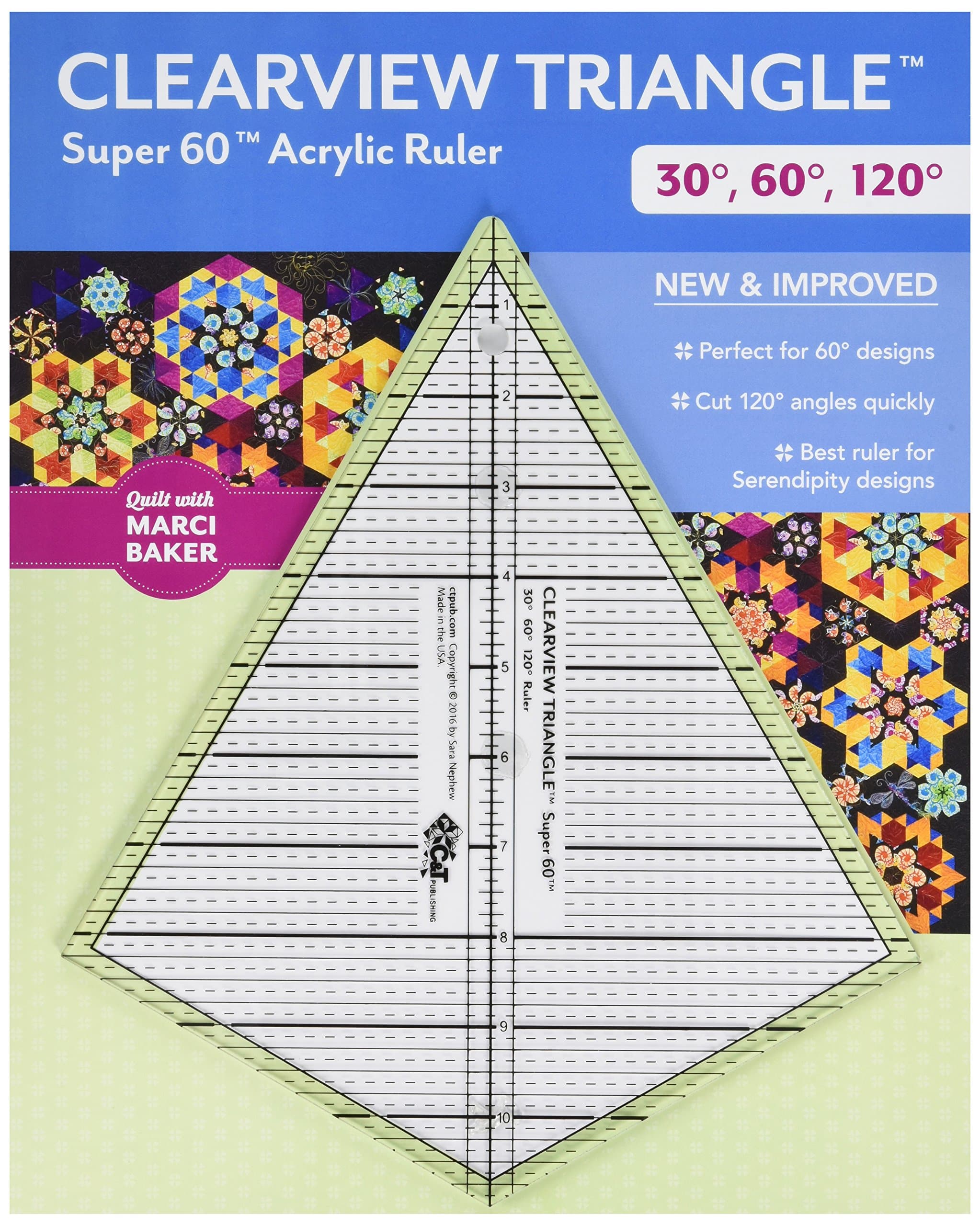 Notions Ruler Clearview Triangle 30, 60, 120 Degree