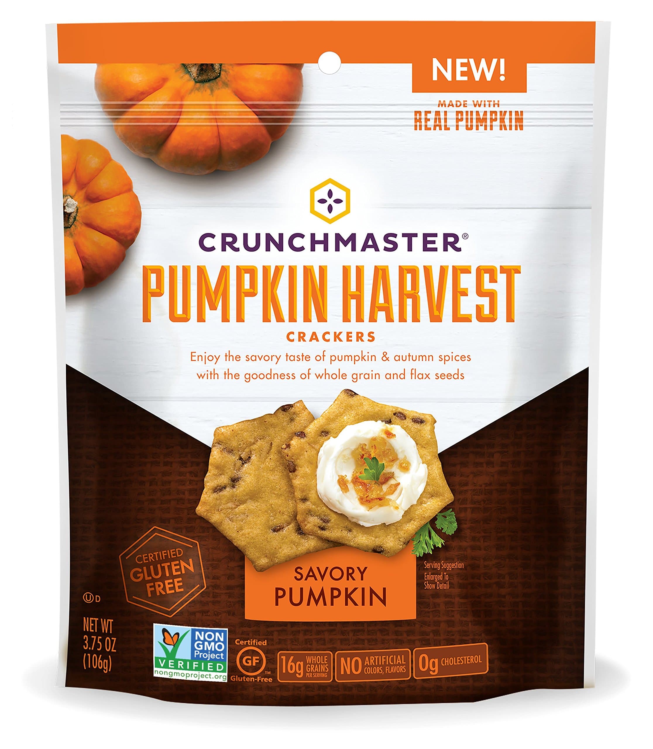 Crunchmaster Pumpkin Harvest Crackers, 3.75 oz.